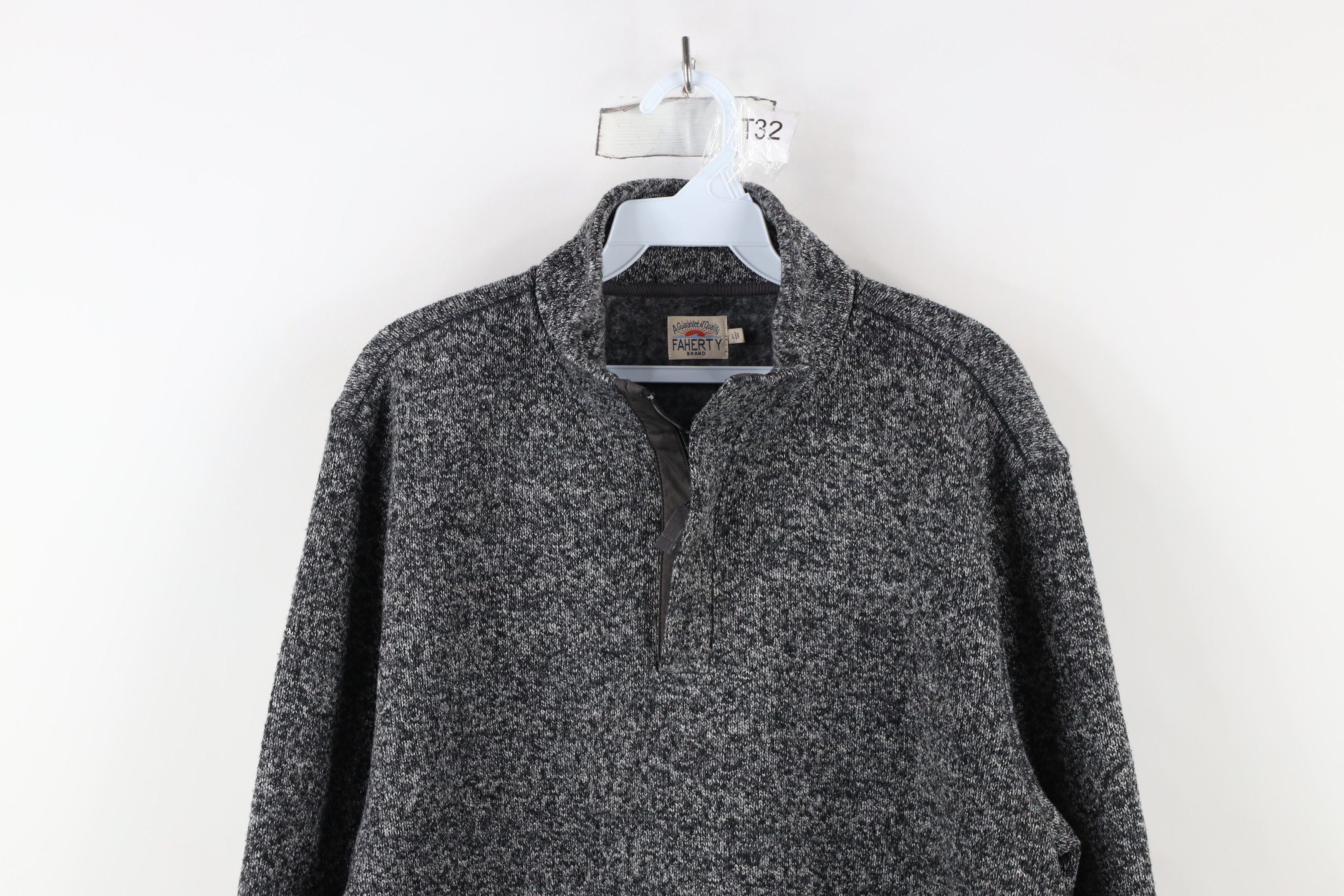 Faherty × Vintage Faherty Brand Fleece Knit 1/4 Zip Pullover Sweater Gray Size US XL / EU 56 / 4 - 2 Thumbnail