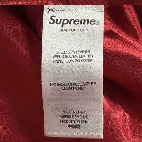 New York Yankees × Supreme Supreme®/New York Yankees™ Kanji Leather Varsity Jacket Size US S / EU 44-46 / 1 - 5 Thumbnail