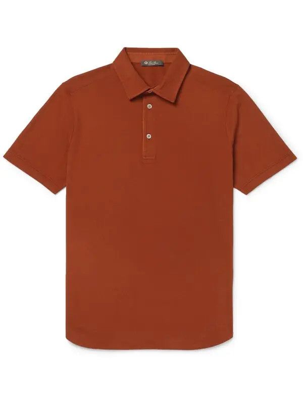 Loro Piana o1w1db10724 Cotton-Piqué Polo Shirt in Brown Size US XXL / EU 58 / 5 - 1 Thumbnail
