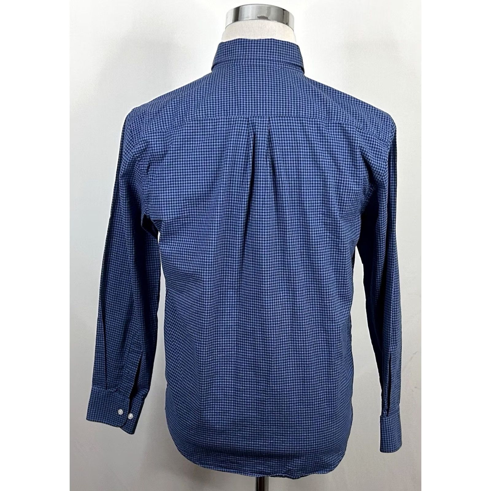 Vintage Peter Manning Small Casual Button Down Shirt Blue Plaid 100% Cotton Mens Short Sleeve? Size US S / EU 44-46 / 1 - 5 Thumbnail