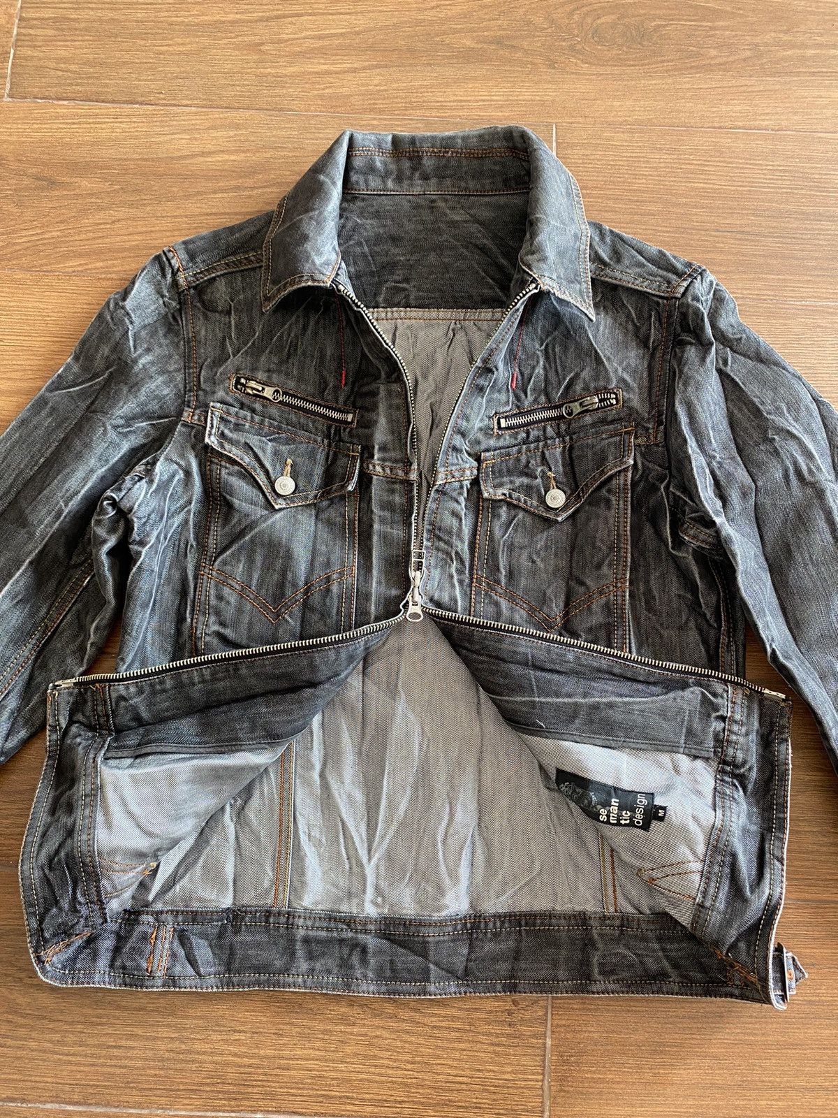 If Six Was Nine × Japanese Brand × semanticdesign Semantic Design Trucker Jacket Denim Distressed Size US M / EU 48-50 / 2 - 12 Thumbnail