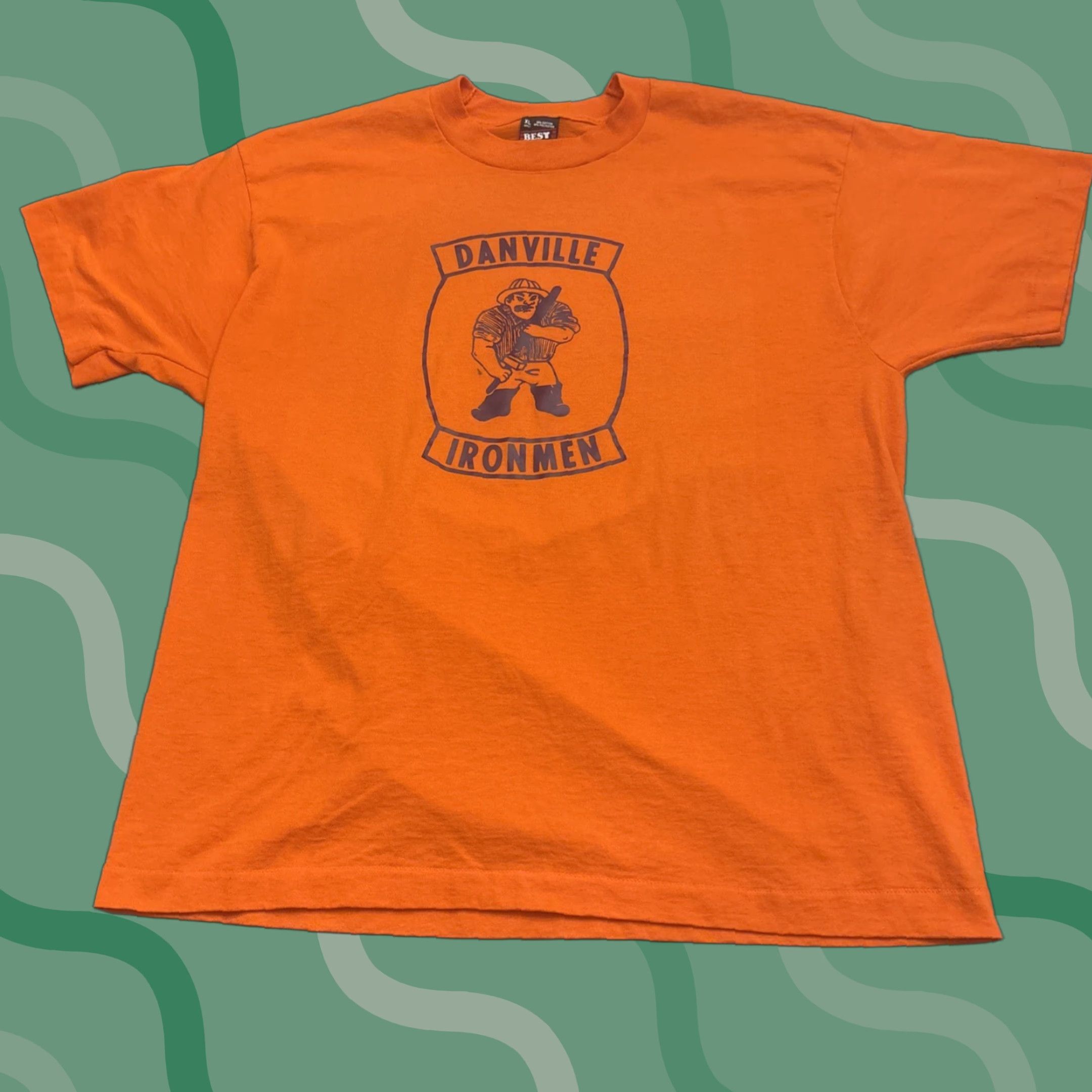 Fruit Of The Loom VINTAGE Danville High School Ironmen T Shirt XL Orange Men Size EUC Size US XL / EU 56 / 4 - 1 Thumbnail