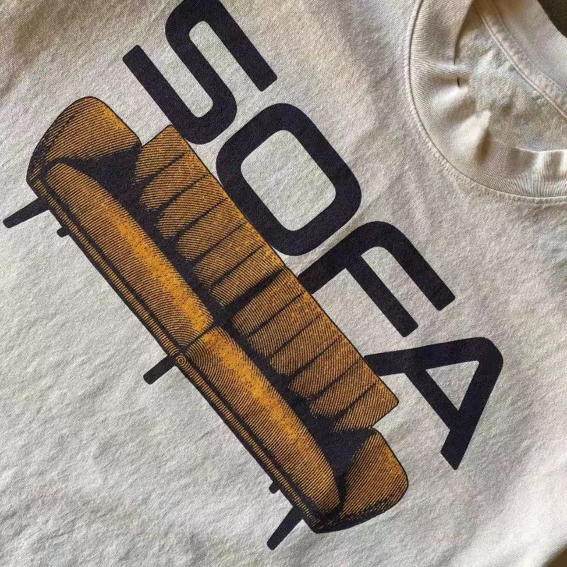 Japanese Brand Sofa pattern white casual retro cotton tee Size US L / EU 52-54 / 3 - 2 Thumbnail