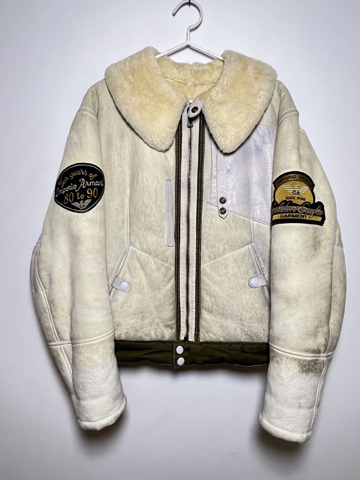 Giorgio Armani Emporio Armani shearling aviator jacket archive vintage Size US M / EU 48-50 / 2 - 2 Thumbnail