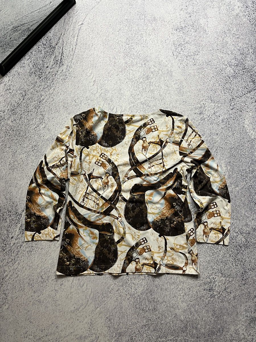 Designer × Escada Escada Beige Jersey Saddle Print Long Sleeves Top M Size S / US 4 / IT 40 - 4 Thumbnail