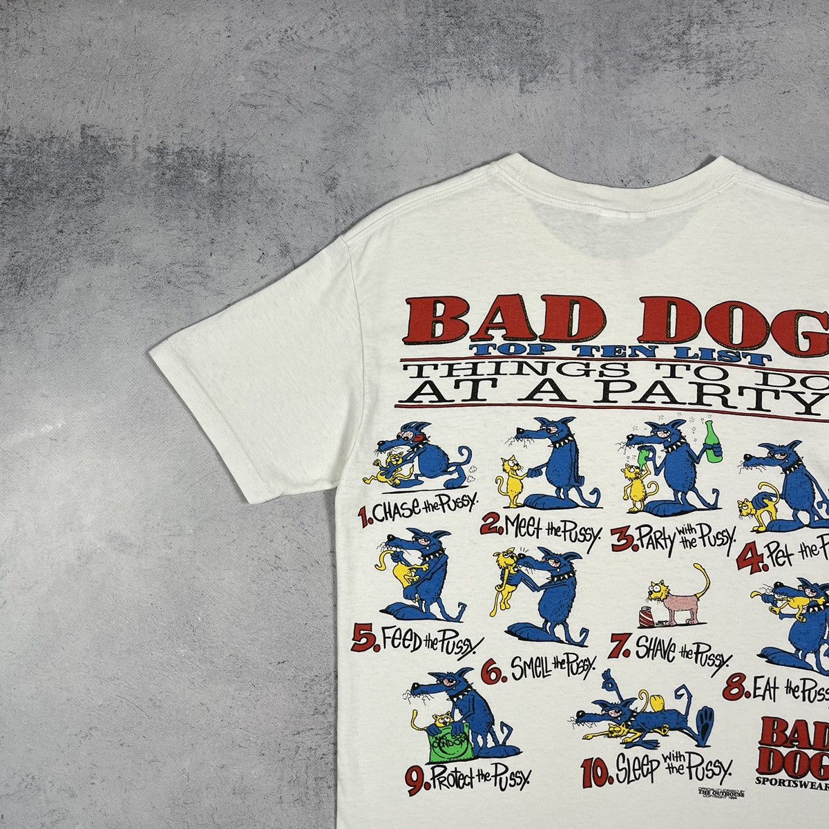 Vintage Vintage Bad Dog Top Ten List Dirty Humor T shirt 1994 Size US S / EU 44-46 / 1 - 6 Thumbnail