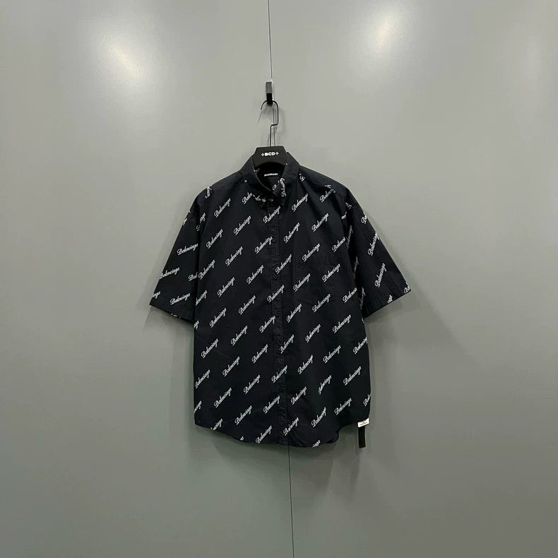 Balenciaga Balenciaga Script Logo Short Sleeve Shirt | Grailed