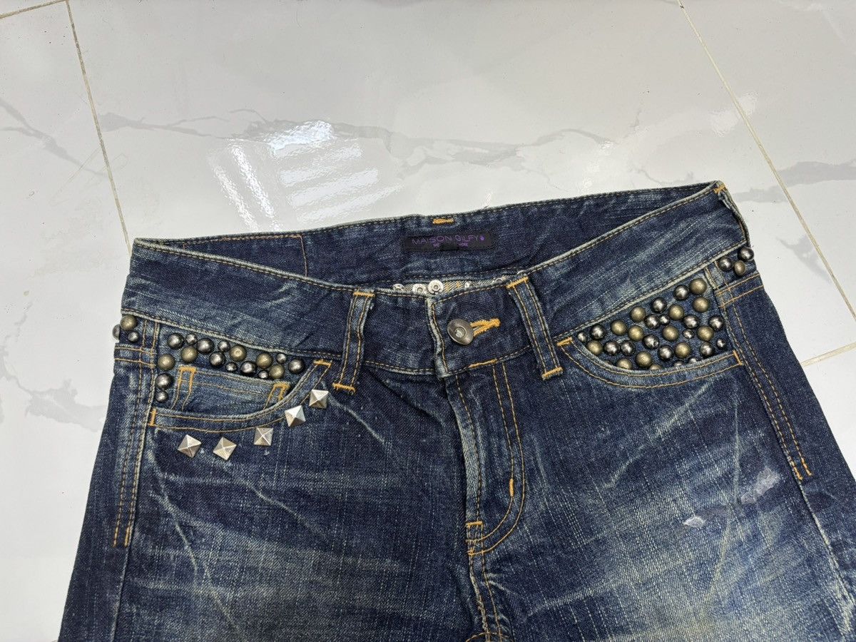 Japanese Brand × Maison Margiela Flare Jeans Maison Gilfy Metal Studded Punk Bootcut Denim Size 28" / US 6 / IT 42 - 9 Thumbnail