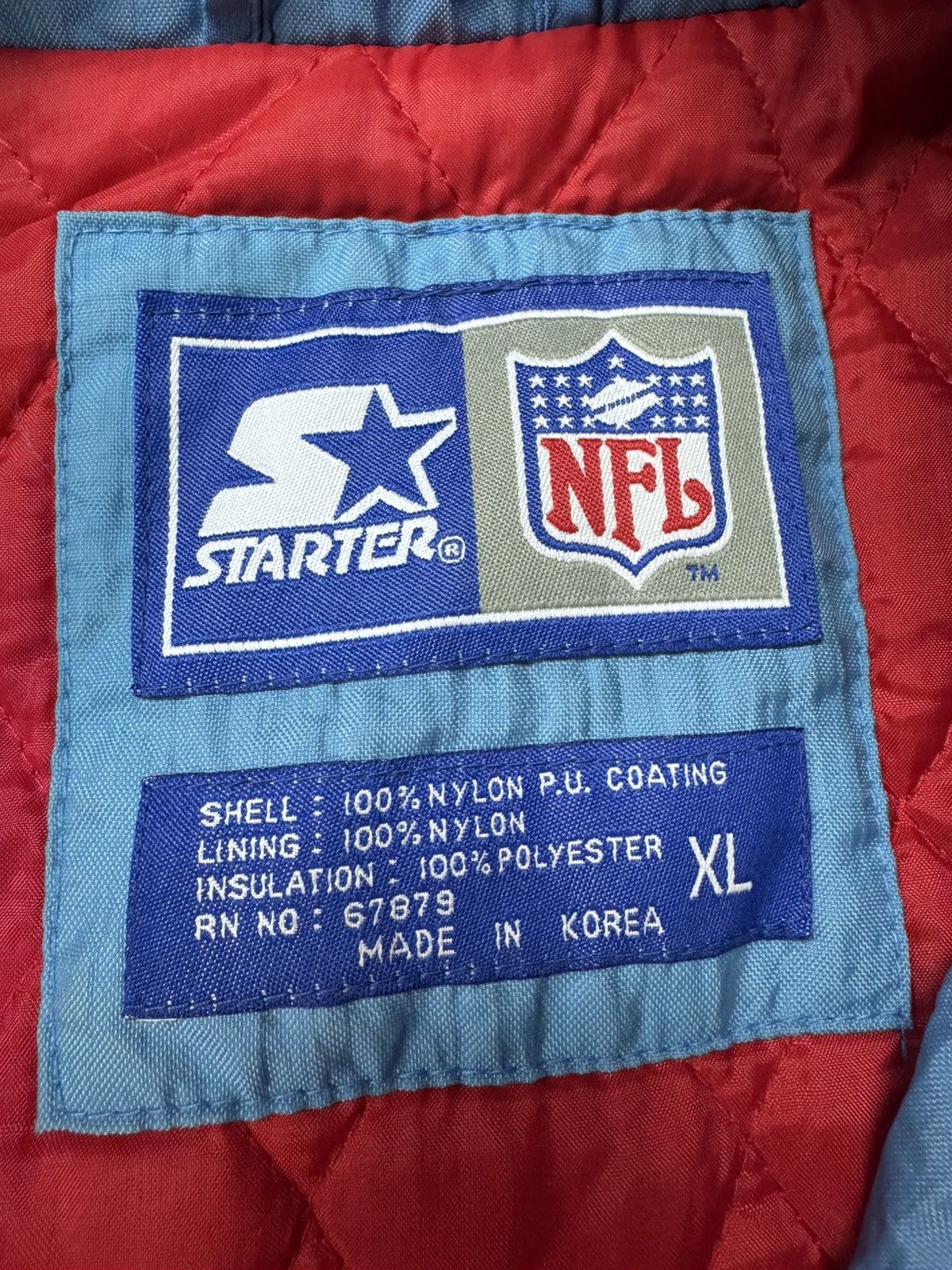 Starter Vintage Houston Oilers Starter Jacket *TRUE STARTER BRAND!* Size US XL / EU 56 / 4 - 6 Thumbnail