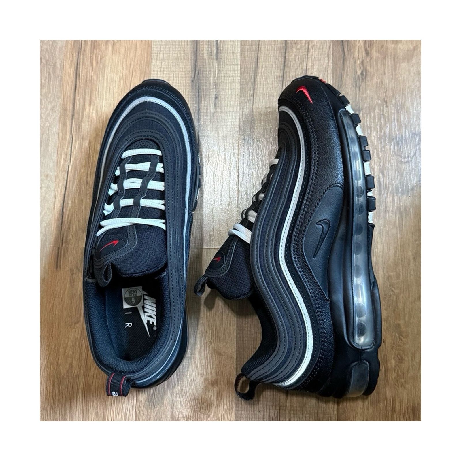 Nike Nike Air Max 97 Black White Sport Red Size US 9 / EU 42 - 1 Thumbnail
