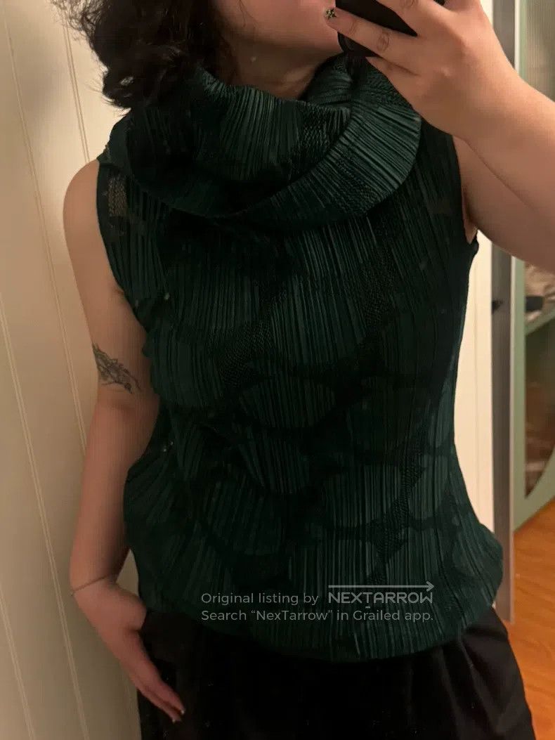 Other Issey Miyake Dark green hollow vest Size L / US 10 / IT 46 - 2 Thumbnail