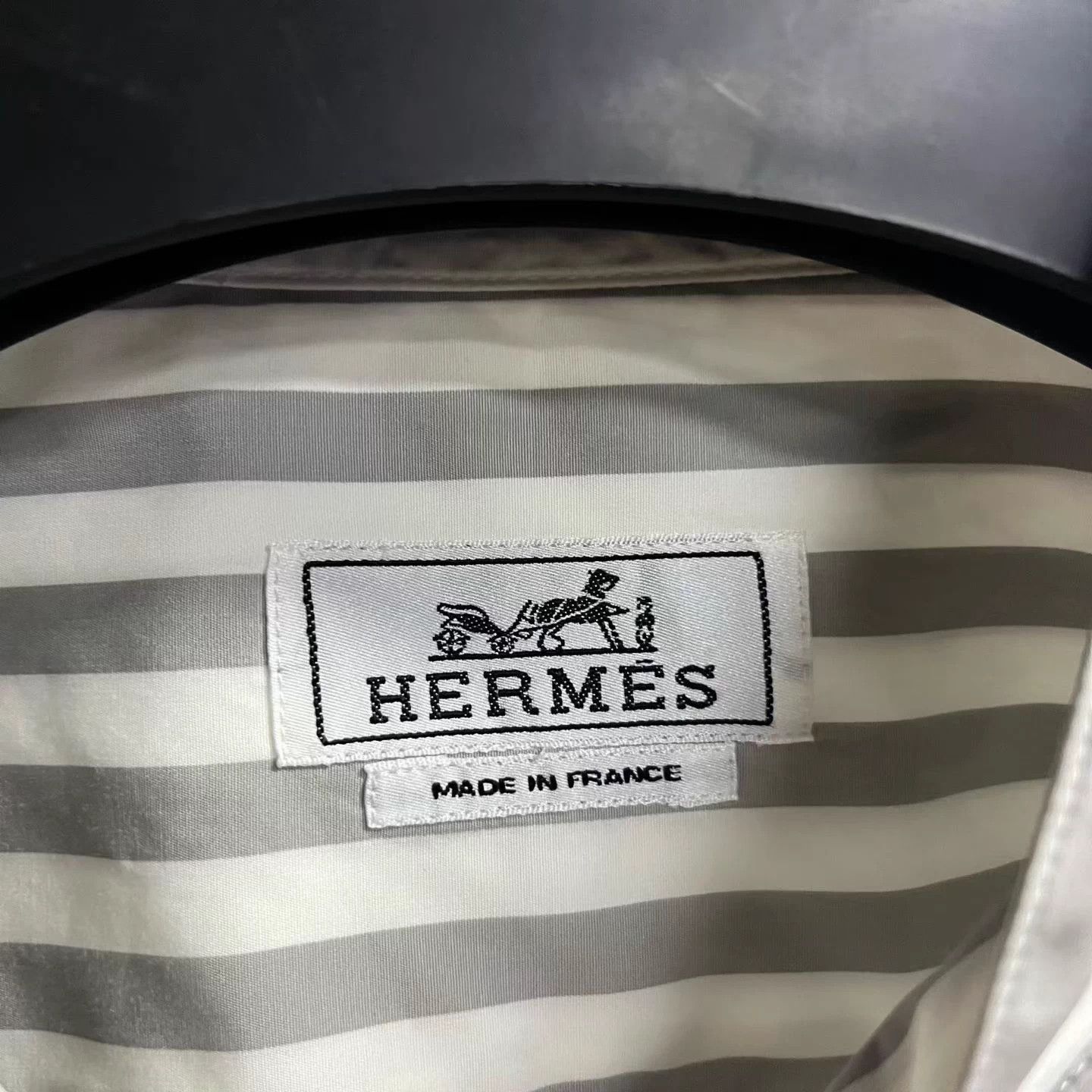 Hermes Hermes Rock Gray Stripe Zip Loose Jacket Shirt 41 LS Size US XS / EU 42 / 0 - 3 Thumbnail