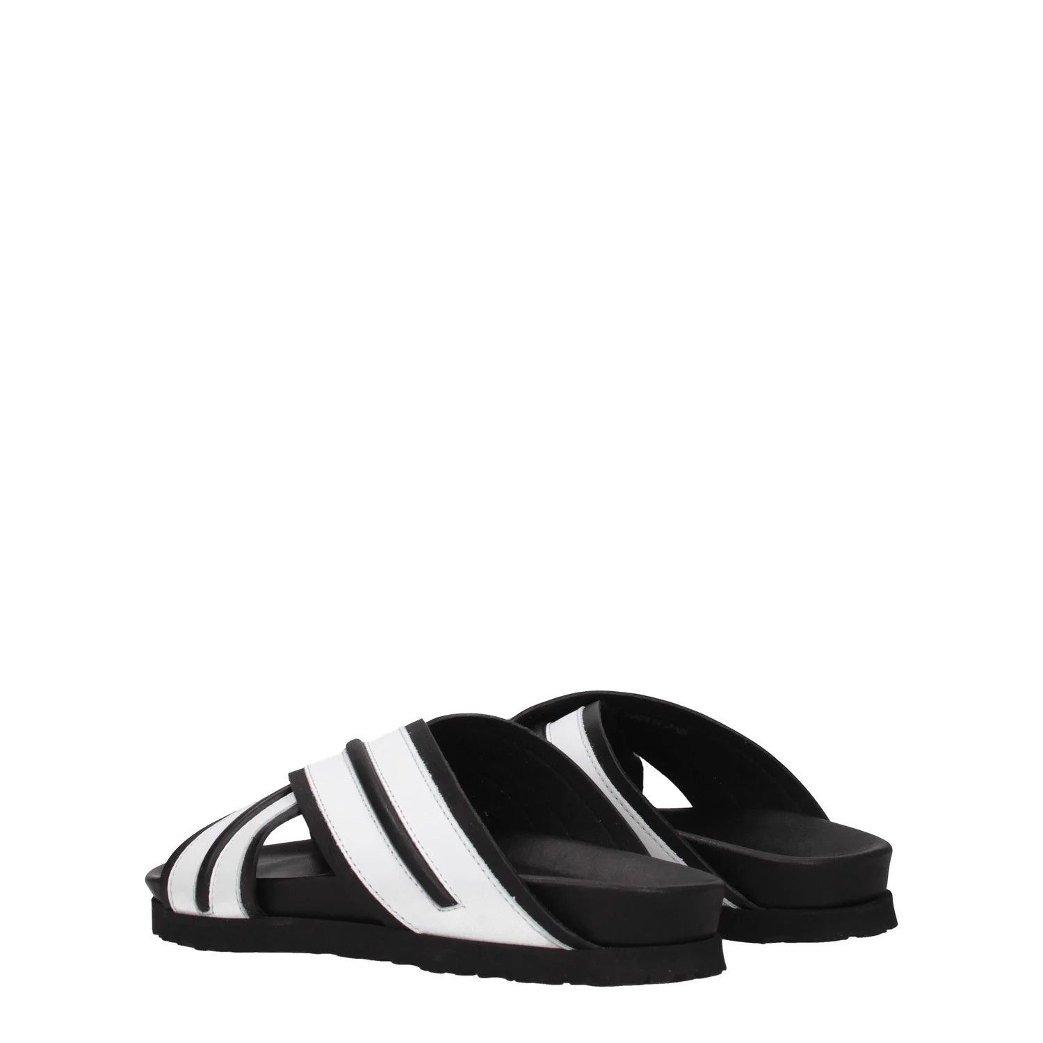 Palm Angels ob1o1e1124 Leather Slippers in Black White Size US 6 / IT 36 - 4 Thumbnail