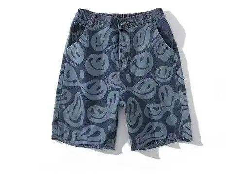 Japanese Brand 20SS Indigo Union Japan Blue Smiley Face Shorts Size US 32 / EU 48 - 4 Thumbnail