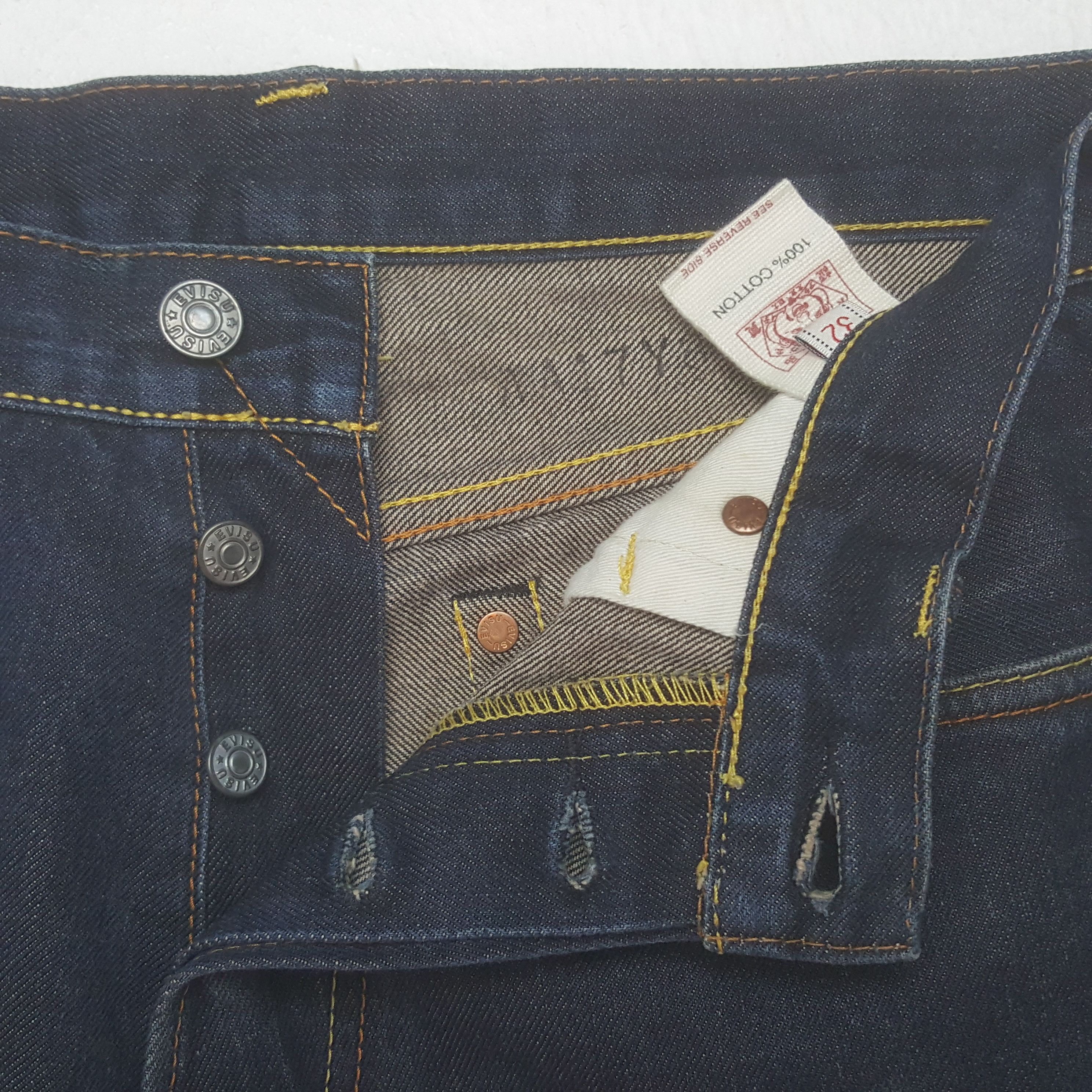 Evisu × Vintage Vintage Evisu Japanese Brand Daicock Art Denim Jeans Size US 31 - 7 Thumbnail