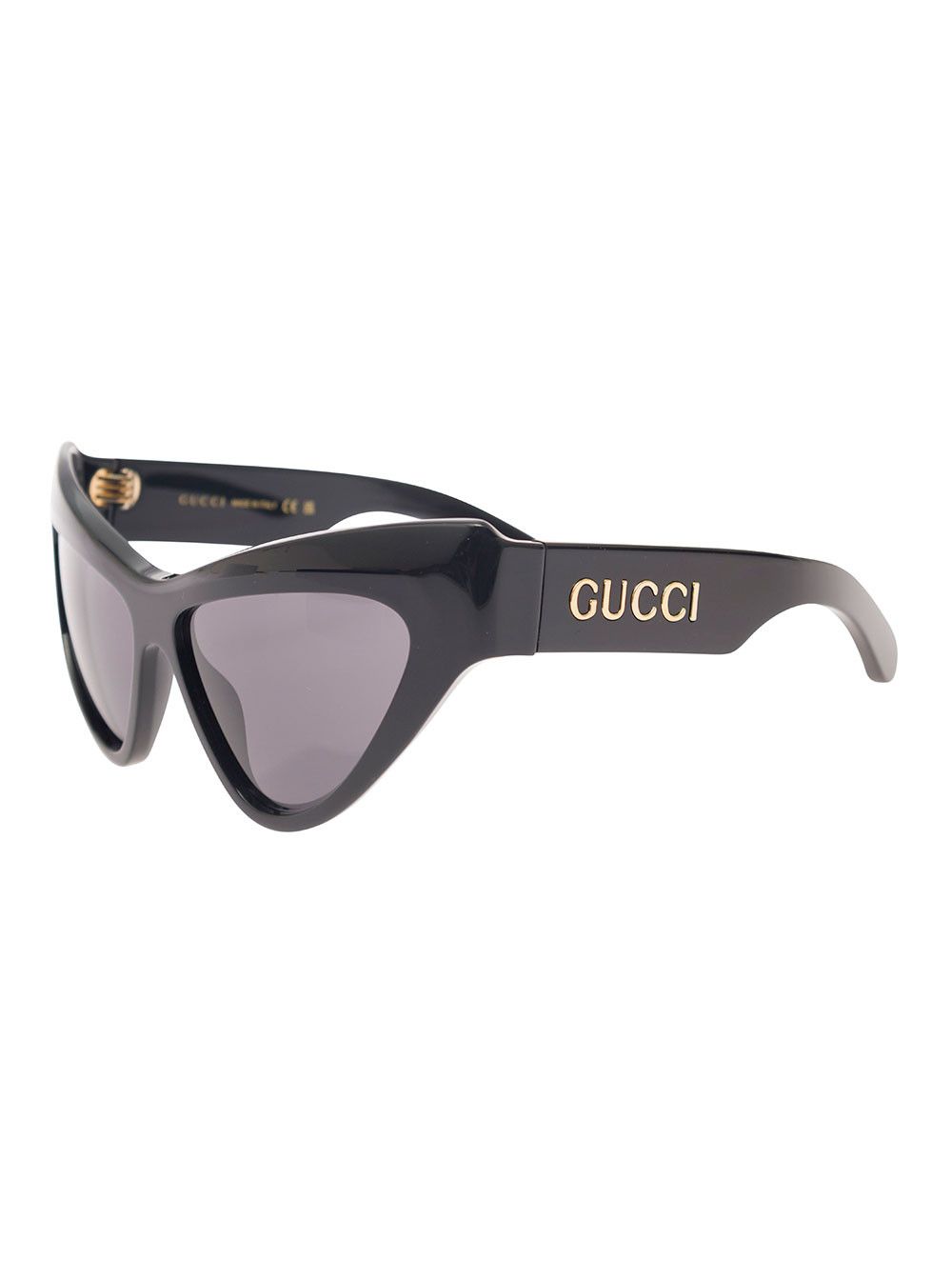 'GG1294S' Black Cat-Eye Sunglasses with Logo Lettering in Shiny Acetate Woman