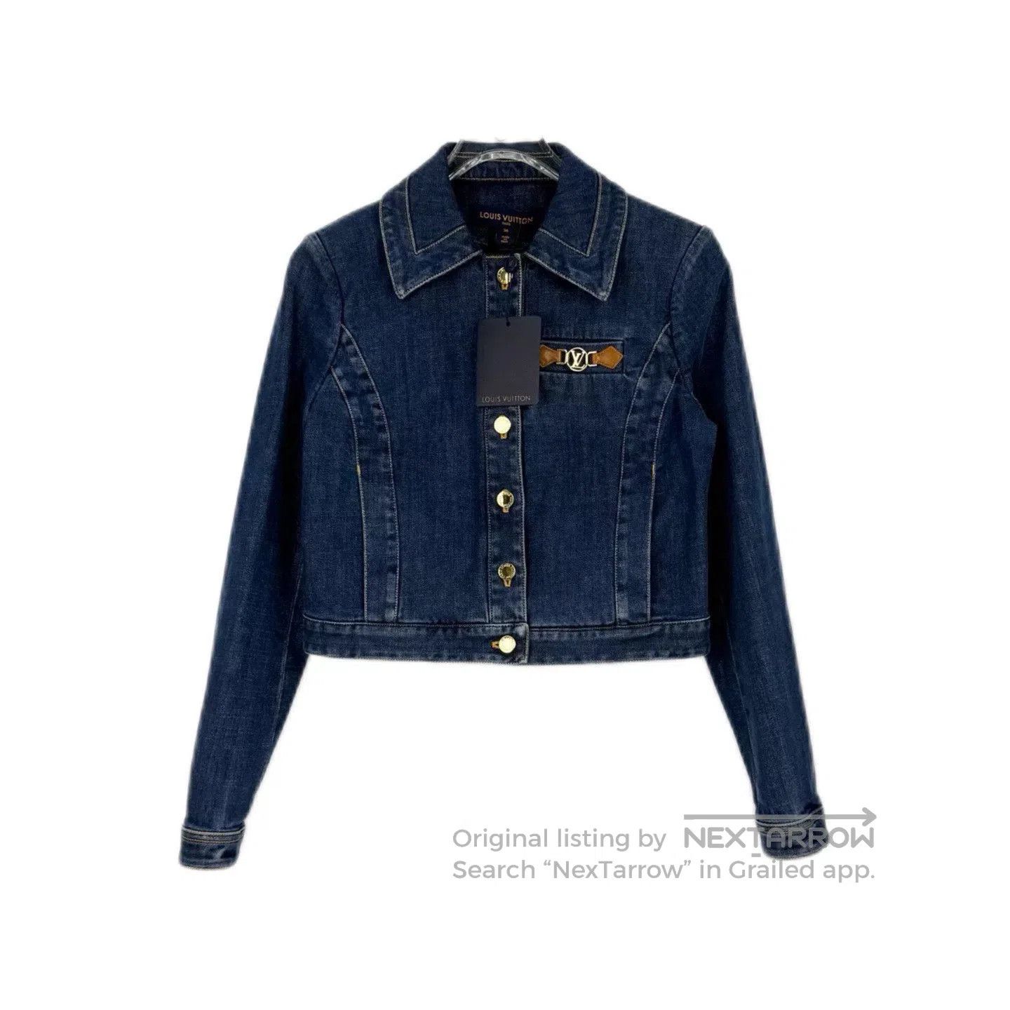 Louis Vuitton LV Washed Blue Denim Jacket with Metal Label. Size US XS / EU 42 / 0 - 1 Thumbnail