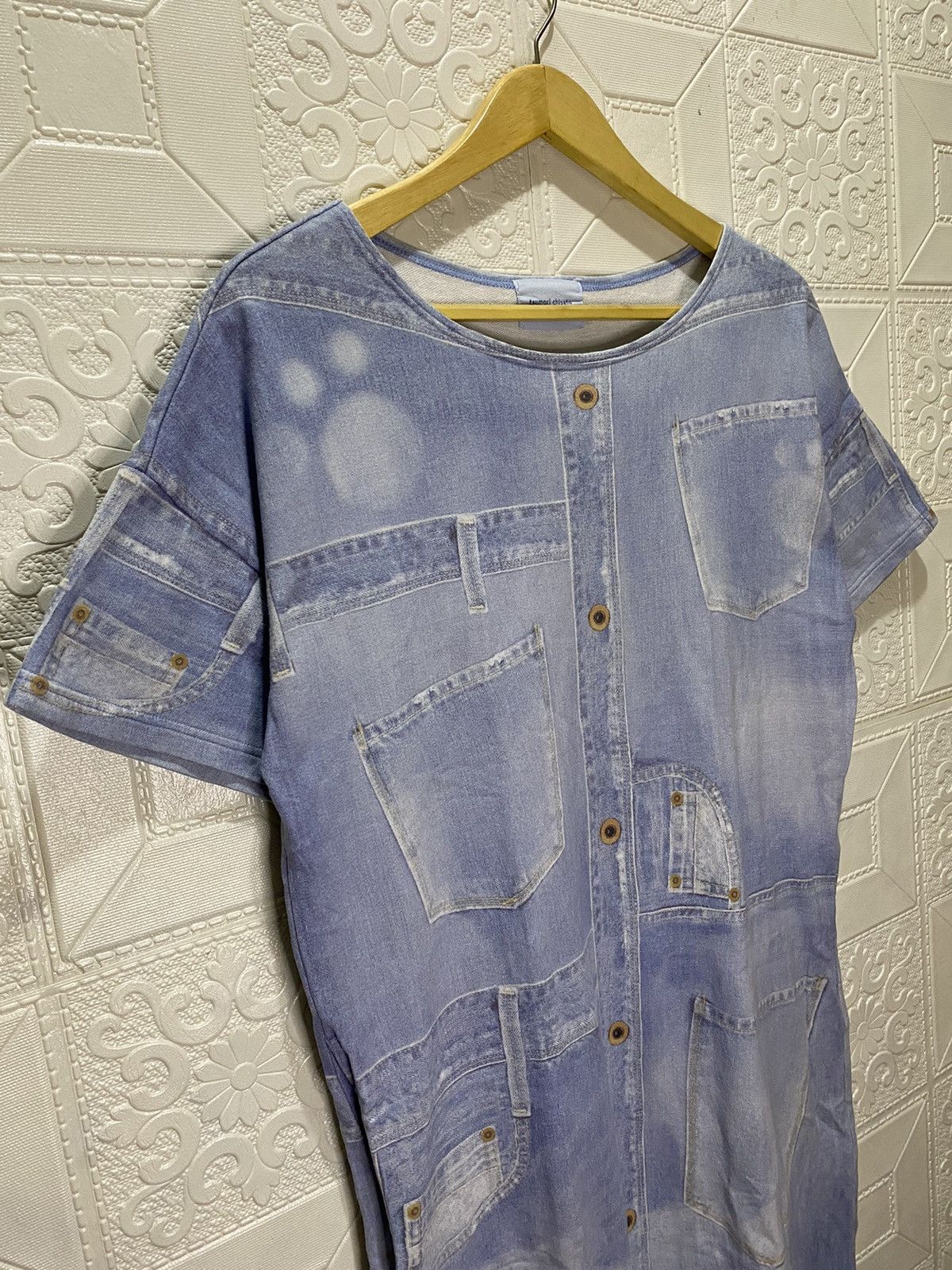 Issey Miyake × Japanese Brand × Tsumori Chisato Tsumori Chisato Room By Issey Miyake Dress DenimPrinted Size M / US 6-8 / IT 42-44 - 4 Thumbnail