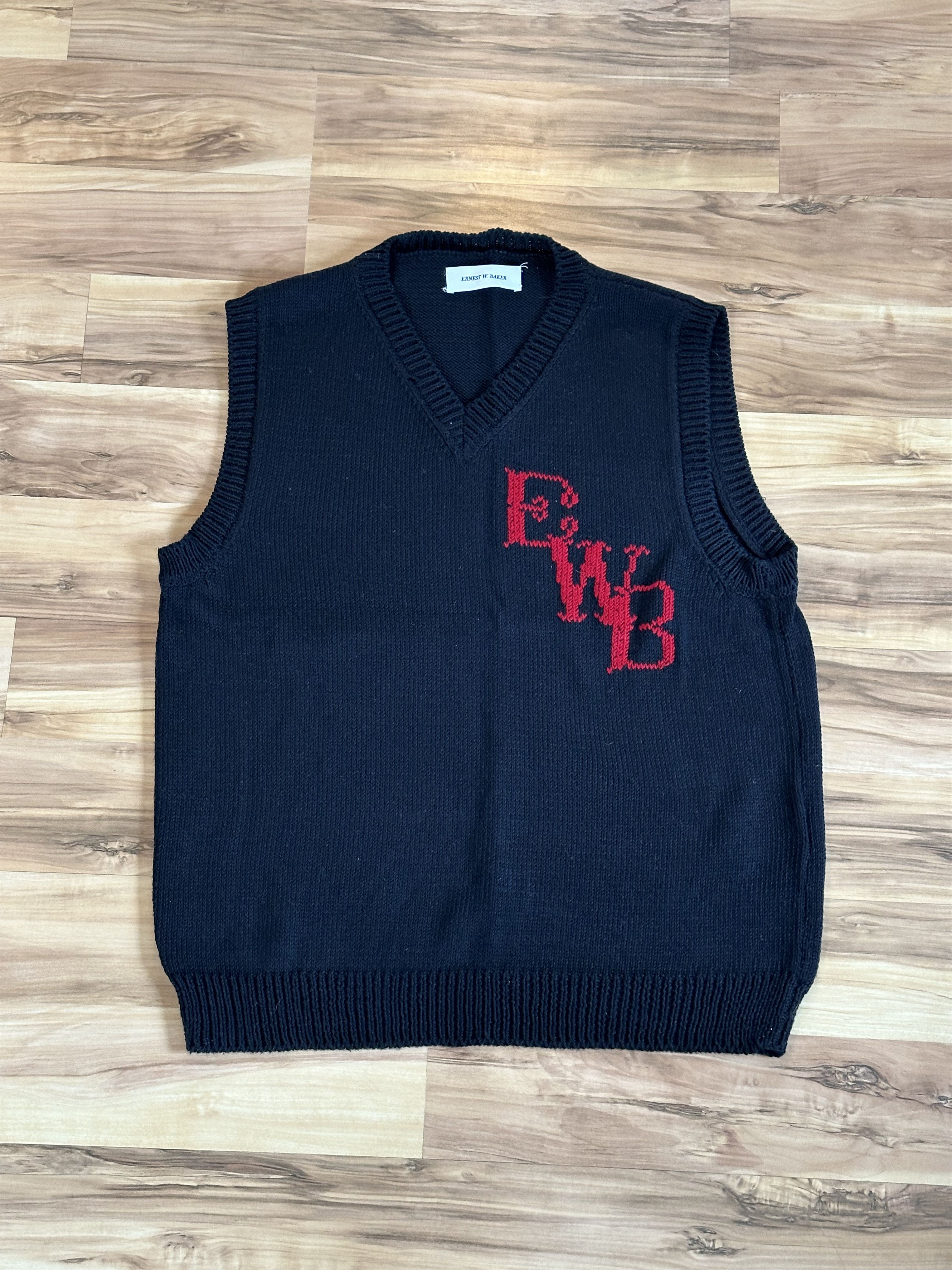 image of Ernest W Baker Ernest W. Baker "ewb" Knit Vest in Black, Men's (Size Small)