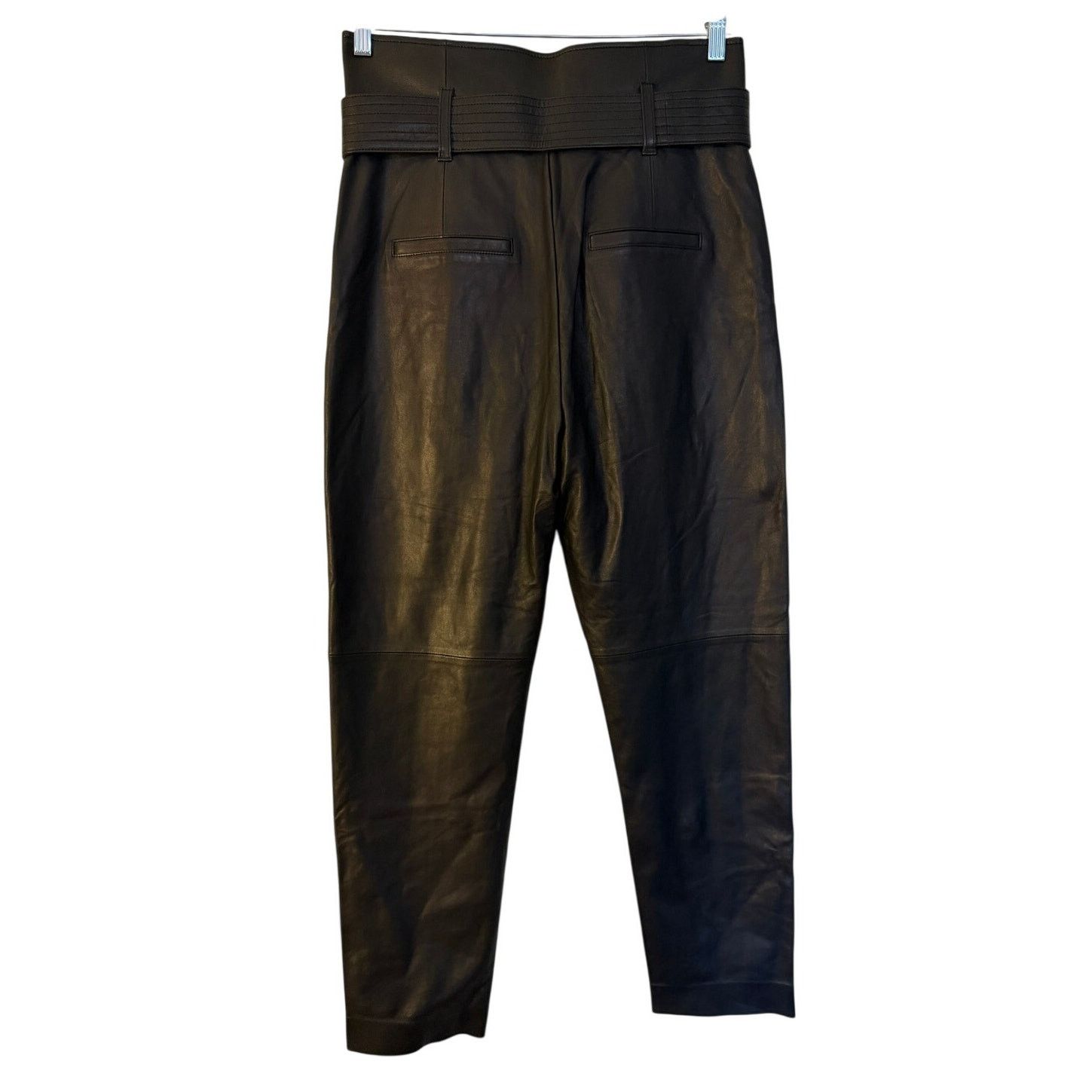 Veronica Beard Veronica Beard NWT Black Izera Straight-Leg Leather Pants Size 32" / US 10 / IT 46 - 2 Thumbnail