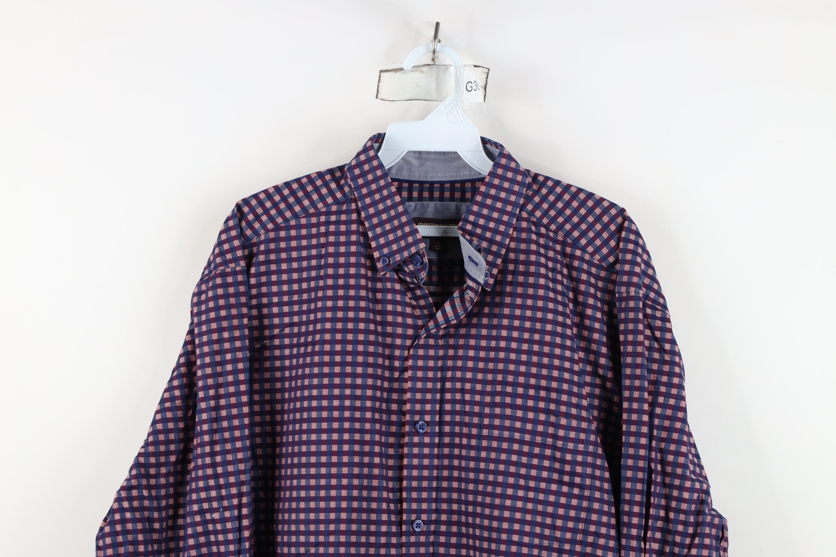 Johnston & Murphy Johnston & Murphy Plaid Collared Button Shirt Cotton Size US XL / EU 56 / 4 - 2 Thumbnail