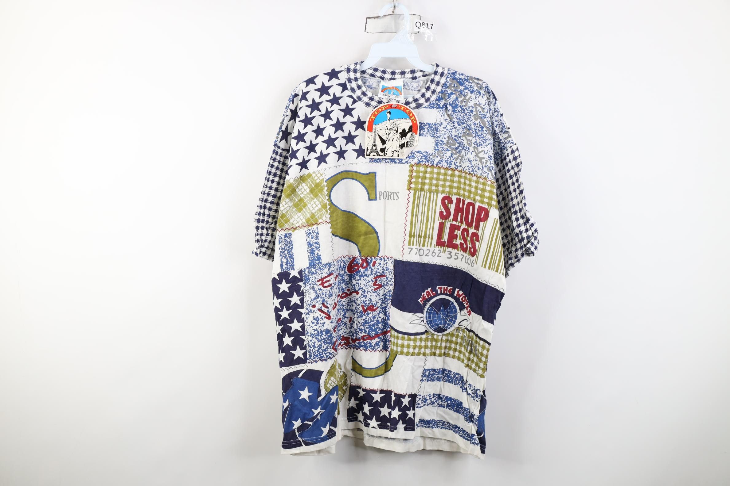 Vintage Deadstock Vintage 90s Streetwear Patchwork All Over T-Shirt Size US XXL / EU 58 / 5 - 1 Thumbnail