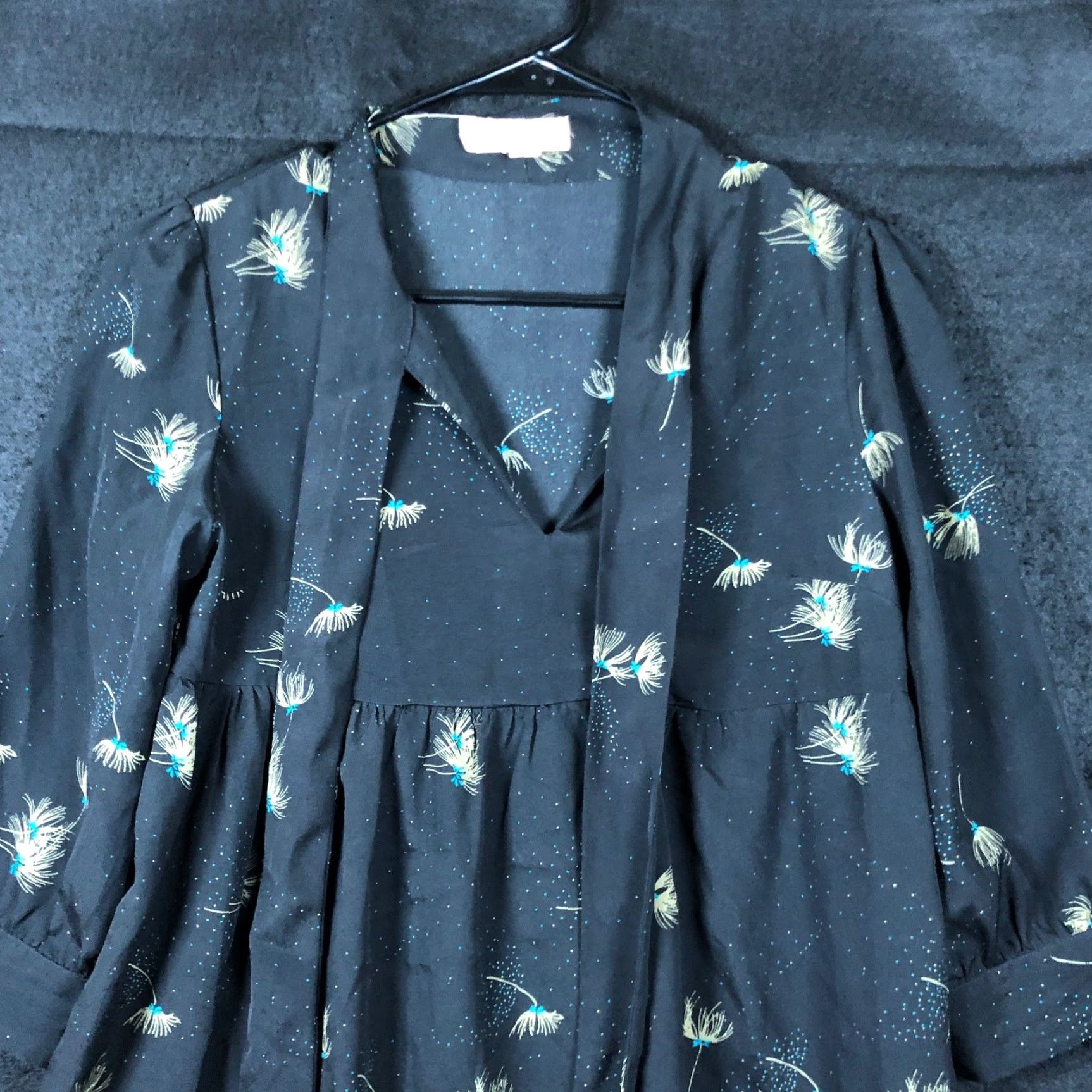 Needles Pins And Needles Womens Dress Black Dandelion Flowy Midi Casual Wear XSmall Size XS / US 0-2 / IT 36-38 - 2 Thumbnail