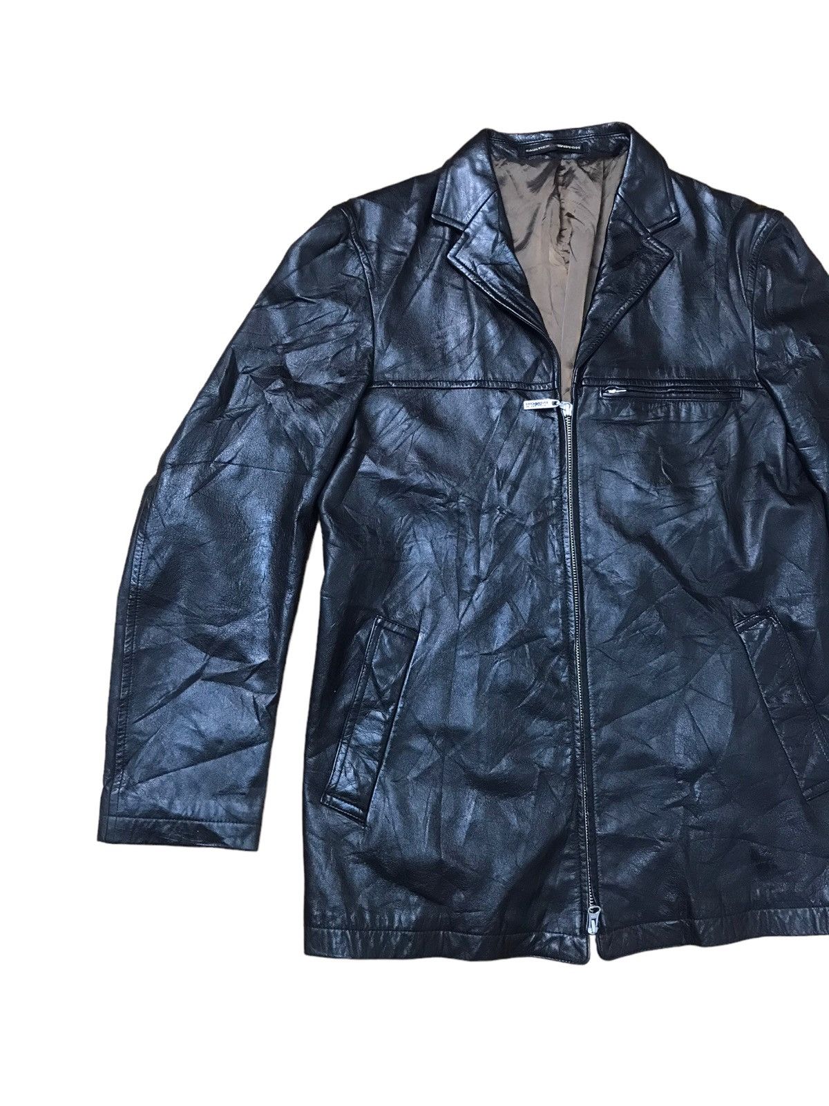 Gaultier Homme Objet × Jean Paul Gaultier Jean Paul Object Full Black Leather Jacket Size US M / EU 48-50 / 2 - 2 Thumbnail