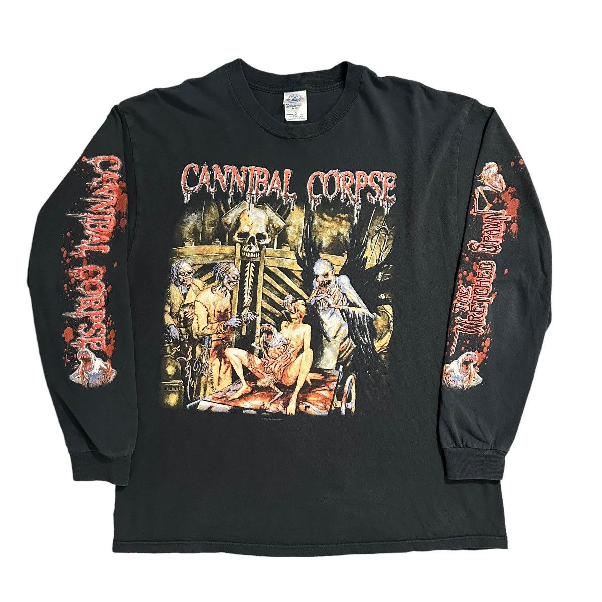 image of Band Tees x Made In USA Vintage 2004 Cannibal Corpse Tour Of The Wretched Shirt in Black (Size XL)