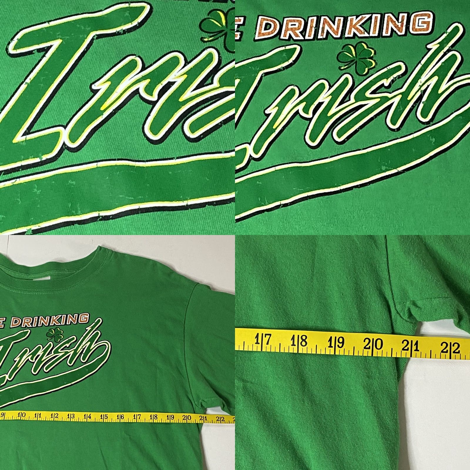 Gildan VINTAGE The Drinking Irish T Shirt Saint Patrick’s Day Party Beer Green L T-Shirt Unisex Adults Mens Womens Size US L / EU 52-54 / 3 - 9 Thumbnail