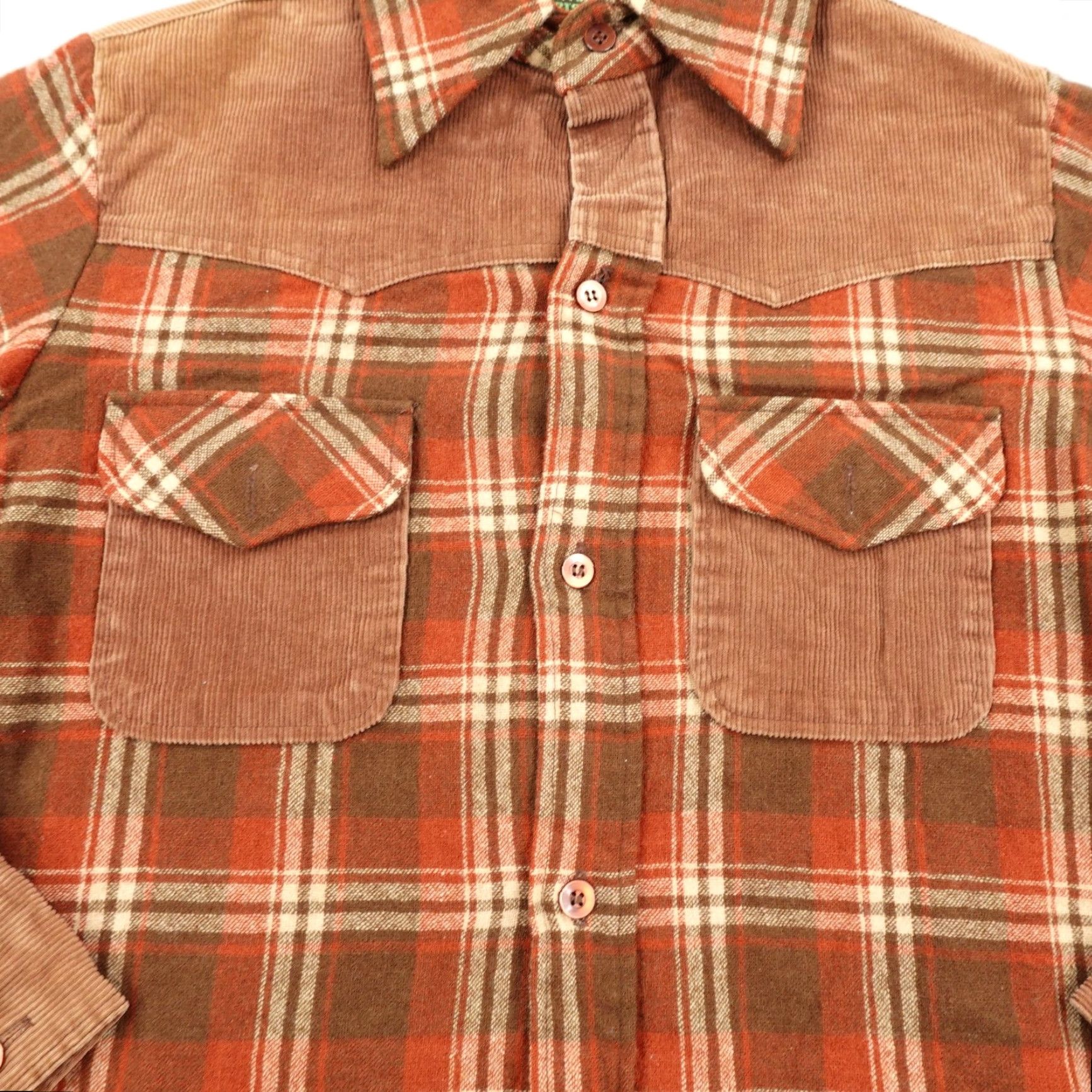 Vintage VINTAGE Aaron Mathew Shirt Mens Medium Brown Wool Blend Corduroy Western 80s Plaid Button-Up Cowboy Mens Size US M / EU 48-50 / 2 - 3 Thumbnail