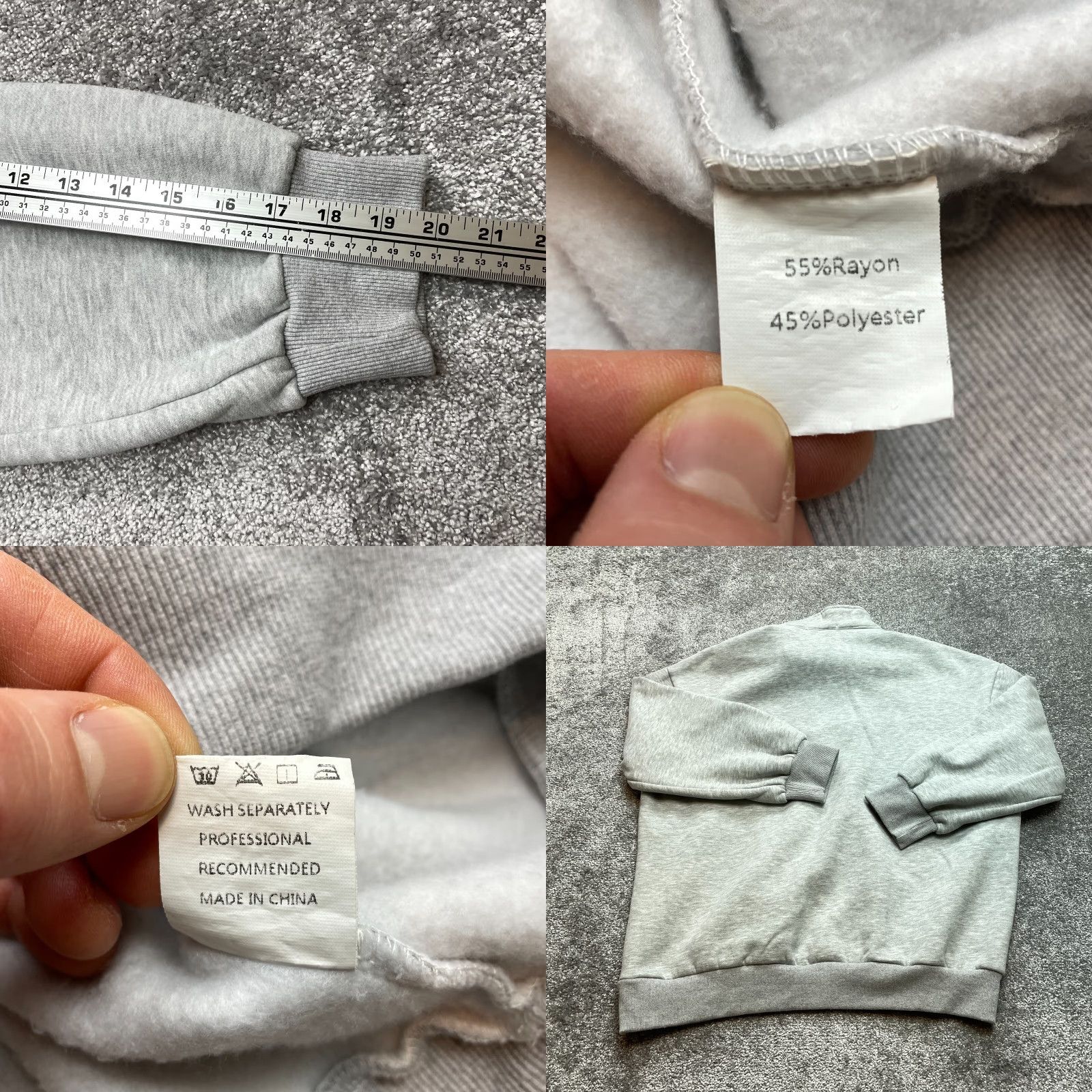 Vintage Trendy Queen Jacket Sweatshirt 1/4 Zip Womens L Light Gray Pullover Size L / US 10 / IT 46 - 8 Thumbnail