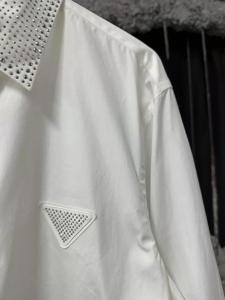 Prada Prada Long Sleeve Shirt with Rhinestone Collar-2506 Size US M / EU 48-50 / 2 - 5 Thumbnail