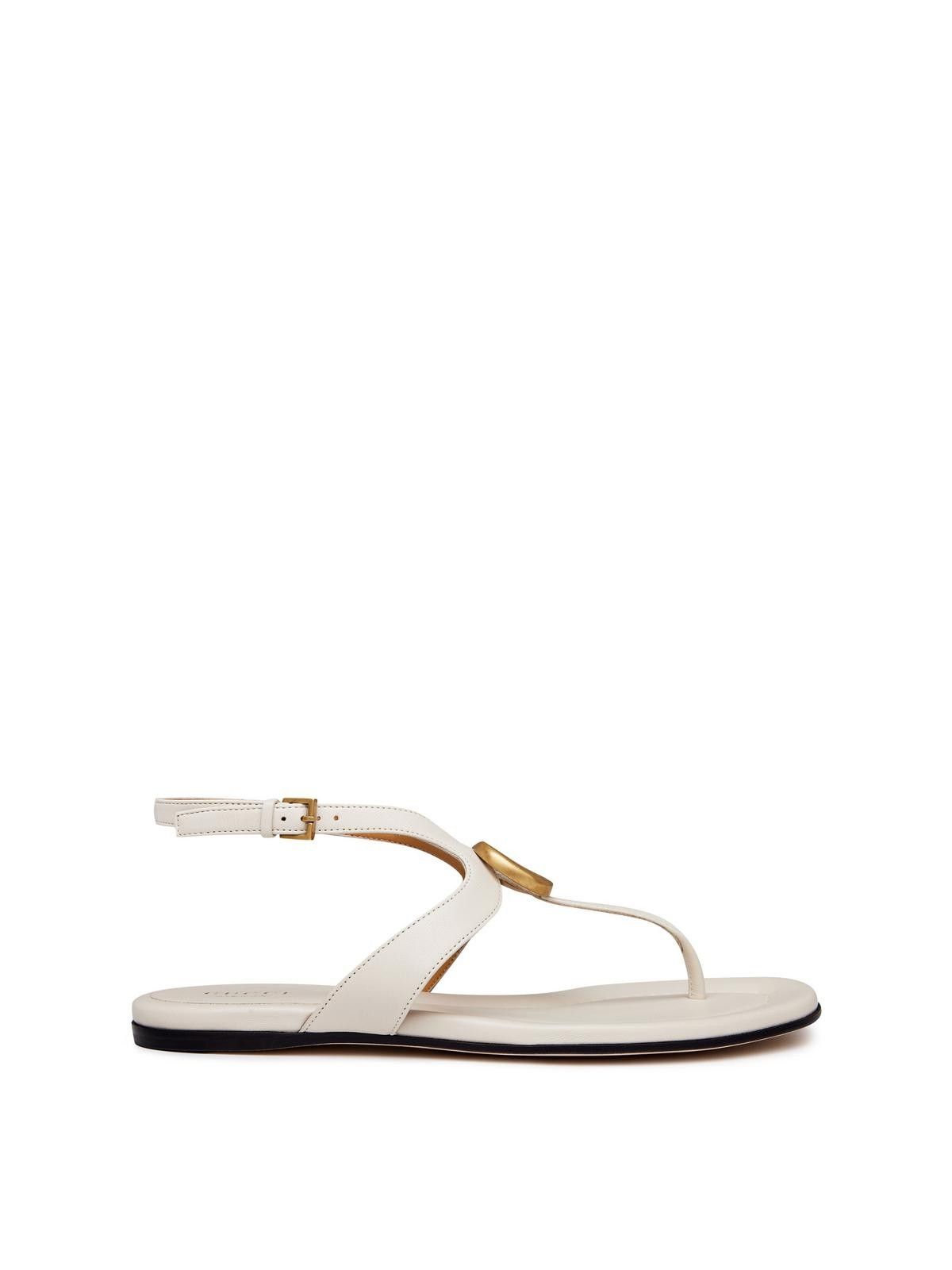 o1s1wg110225 Women's Double G Thong Sandals in White