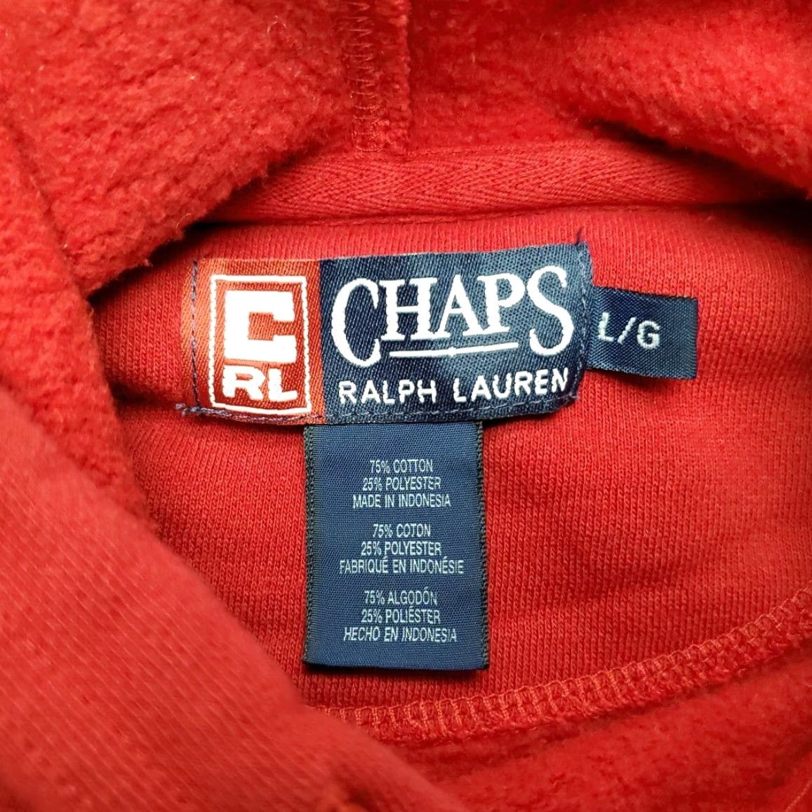 Ralph Lauren Chaps Ralph Lauren Hoodie Mens L Red Flag CRL Hooded Pullover Fleece Sweatshirt Size US L / EU 52-54 / 3 - 6 Thumbnail