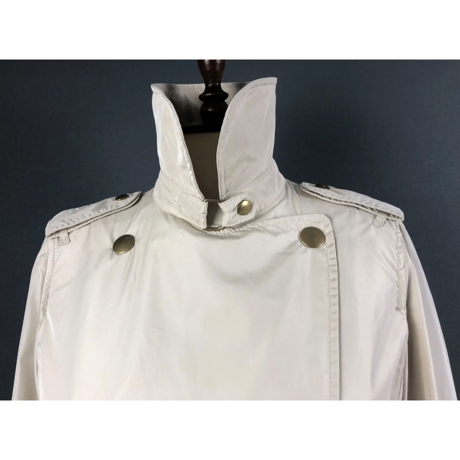 Fay Fay Trench Coat Ivory Women S Belted Snap Front Polyester Casual Long Sleeve Mid-Length Size S / US 4 / IT 40 - 7 Thumbnail