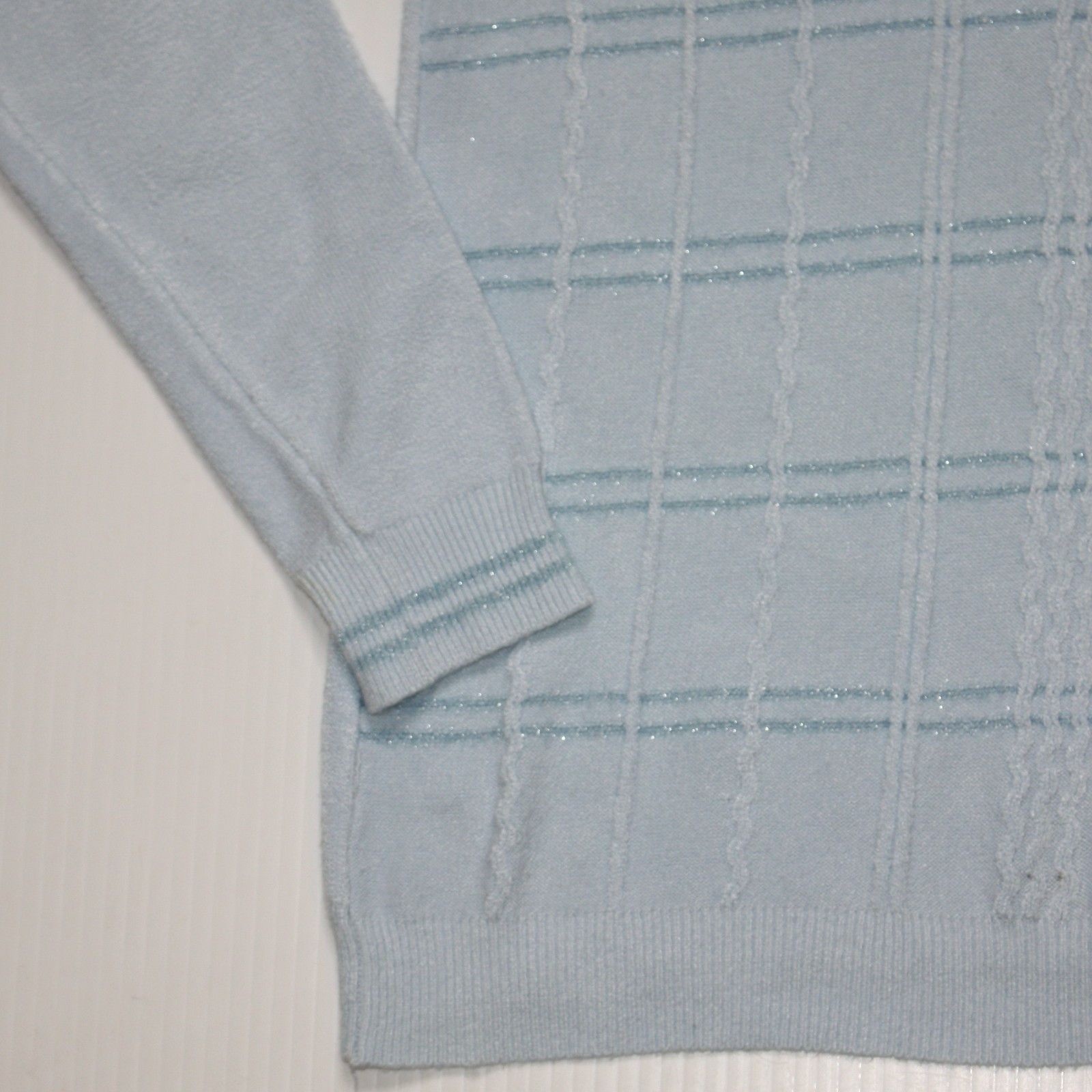 Other Unbranded Light Blue Knit Sweater Top with Sparkle Accents Size S / US 4 / IT 40 - 4 Thumbnail