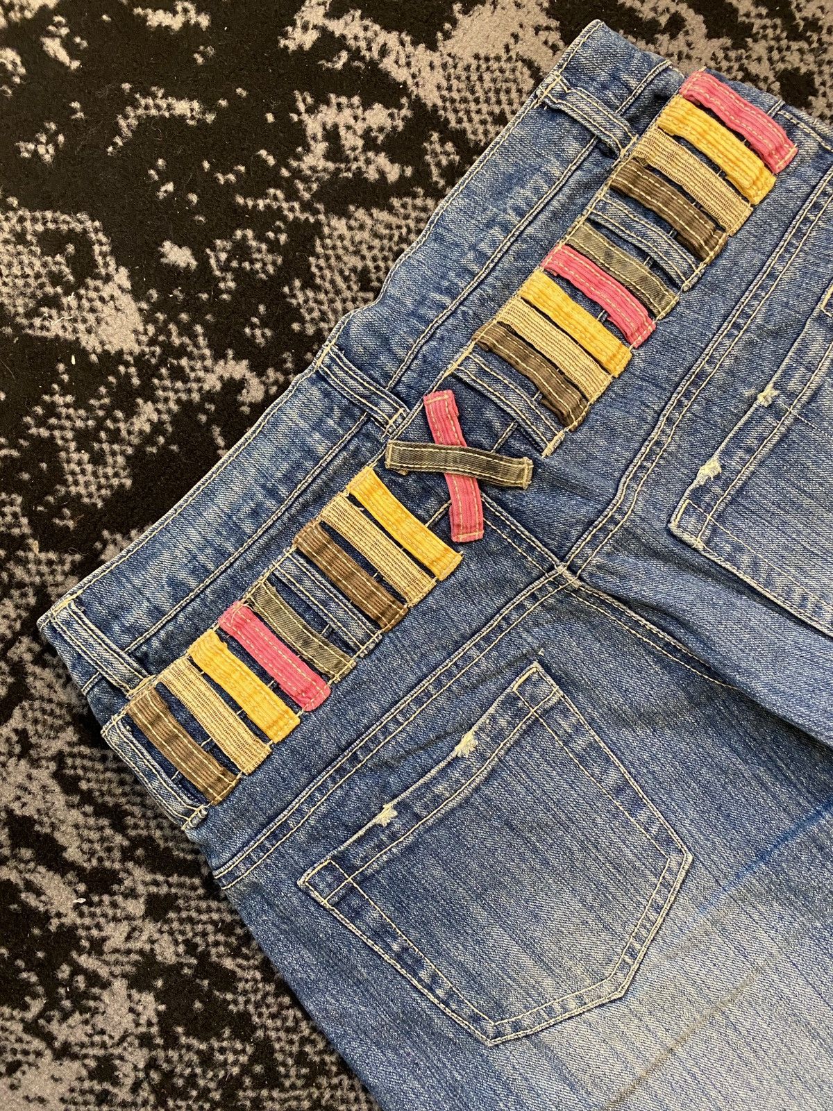 Japanese Brand Sky Bomber Japanese Archive Nylaus Double Waist Denim Size US 30 / EU 46 - 8 Thumbnail