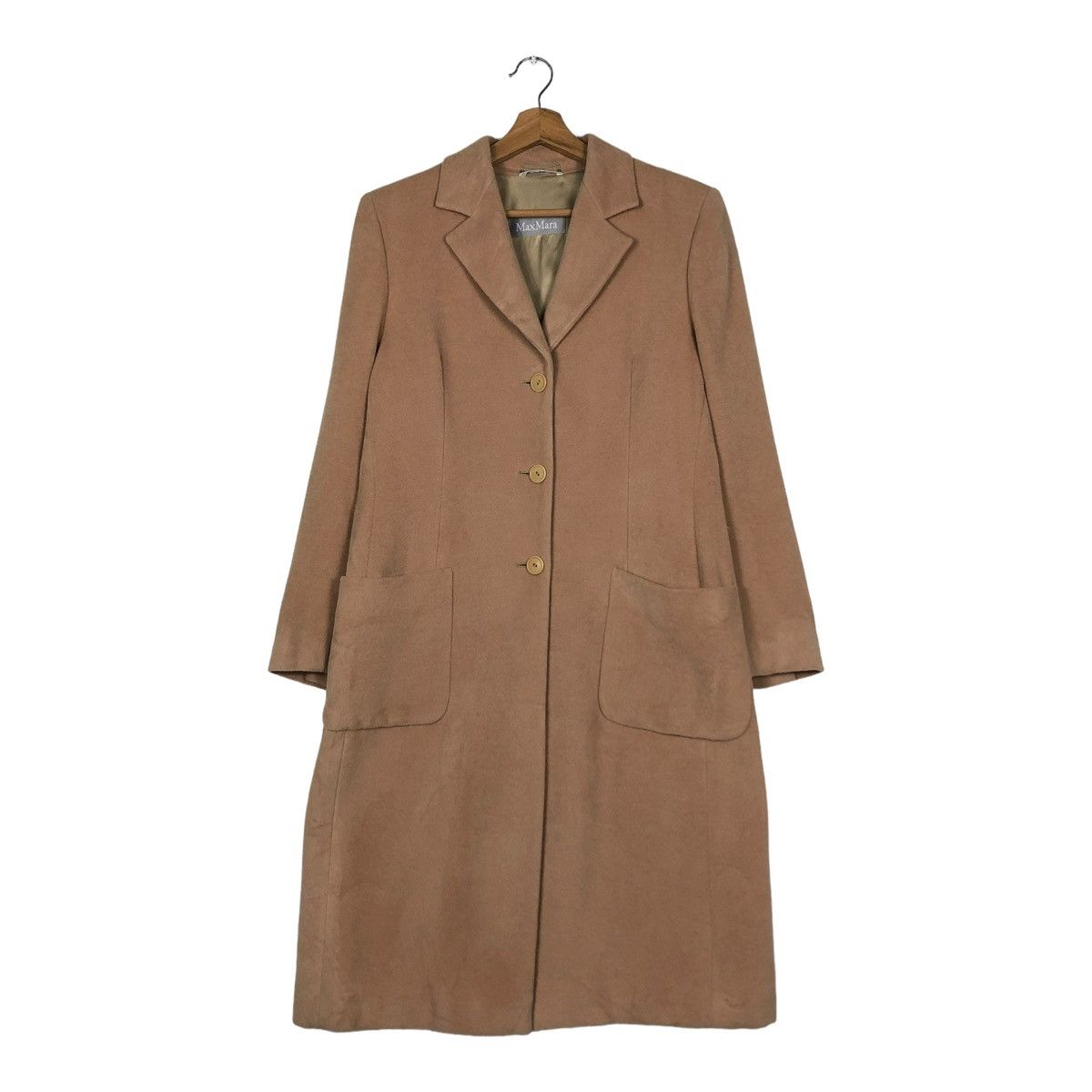 Japanese Brand 🔥VINTAGE LONG JACKET WOOL HERRINGBONE MAX MARA Size M / US 6-8 / IT 42-44 - 1 Thumbnail