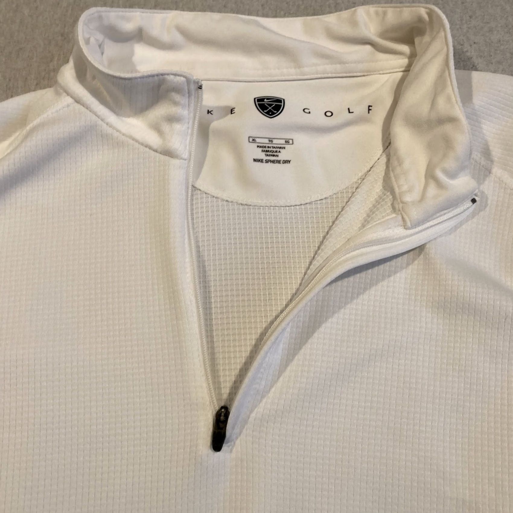 Nike NIKE Sphere Dry Golf Polo White XL Quarter Zip Closure Men PoloVintage? No Size US XL / EU 56 / 4 - 3 Thumbnail