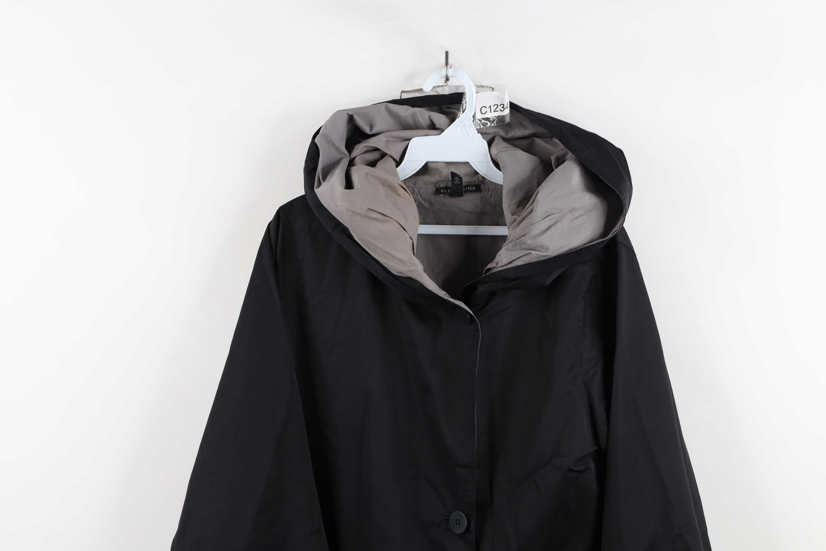 Eileen Fisher × Vintage Eileen Fisher Reversible Asymmetrical Button Hooded Jacket Size S / US 4 / IT 40 - 2 Thumbnail