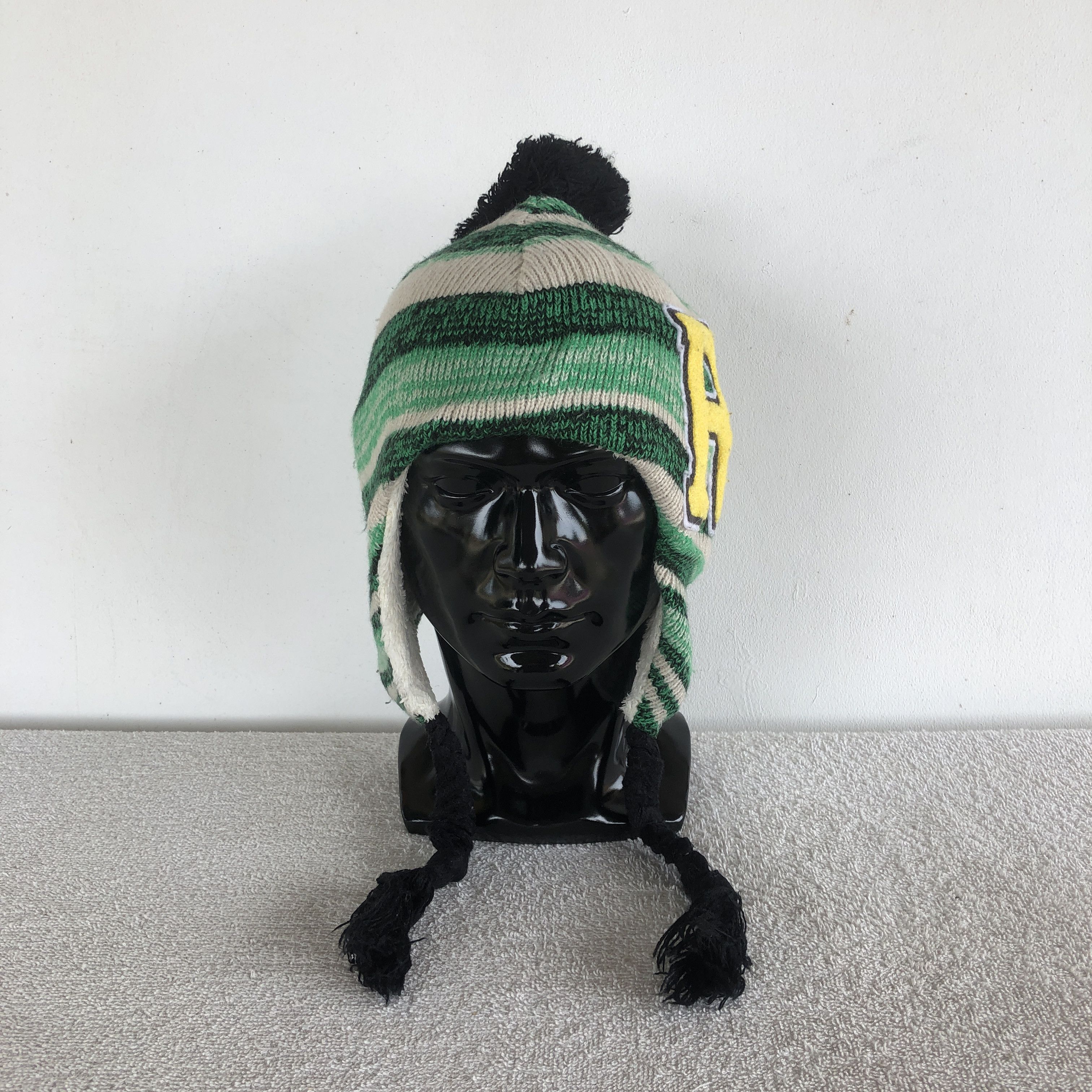 Japanese Brand Multi Color Earflap Beanie Knitted Letterman Snow Caps Hats Size ONE SIZE - 2 Thumbnail
