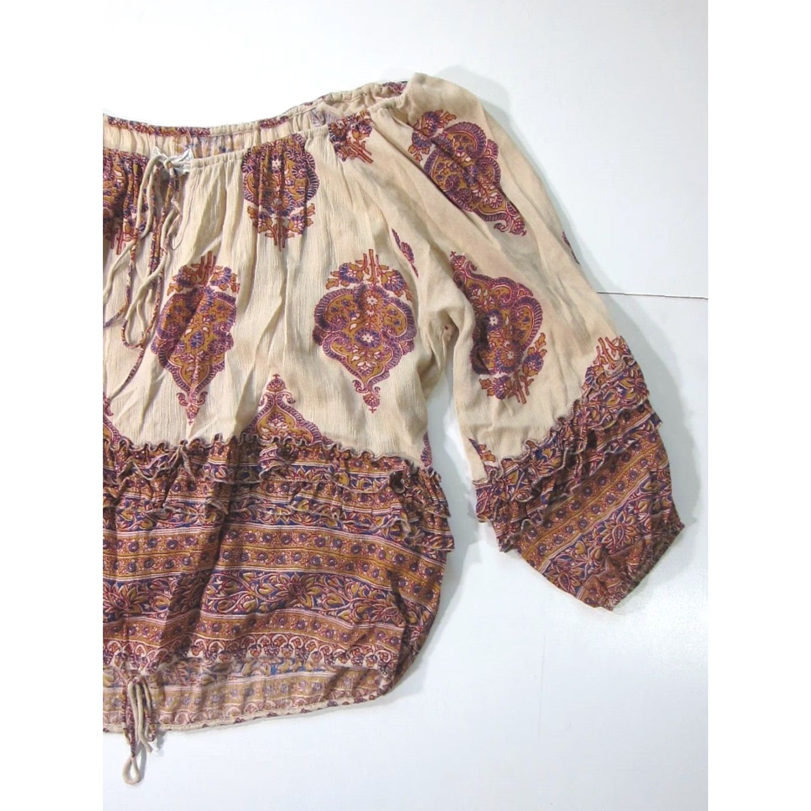Ralph Lauren Ralph Lauren Denim & Supply Cotton Brown Paisley Peasant Blouse M Brown Blue Yellow Size M / US 6-8 / IT 42-44 - 6 Thumbnail