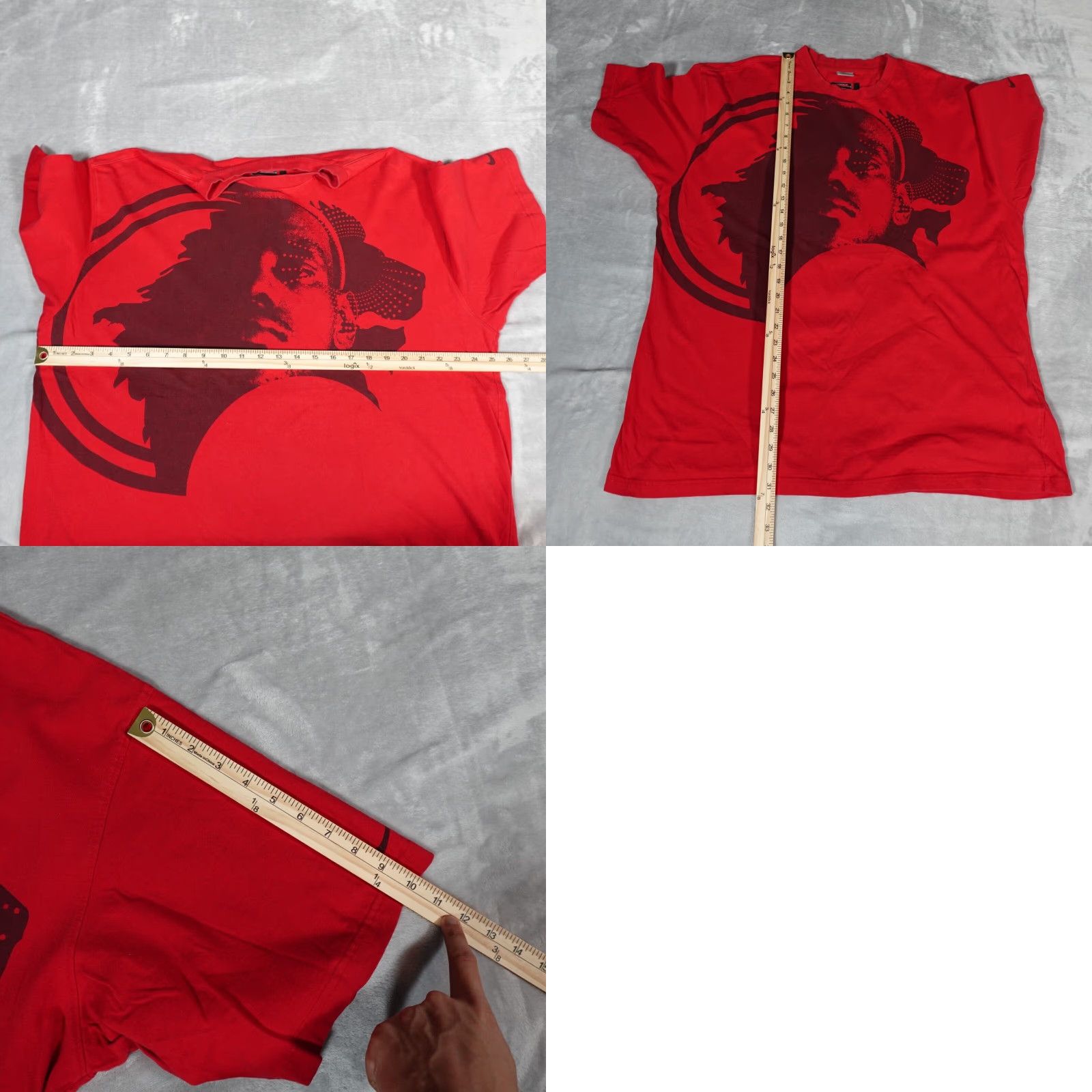 Nike VINTAGE Nike LeBron James Big Face T-Shirt Mens XL Oversized Graphic Print Red 2000s Retro NBA Basketball Size US XL / EU 56 / 4 - 8 Thumbnail