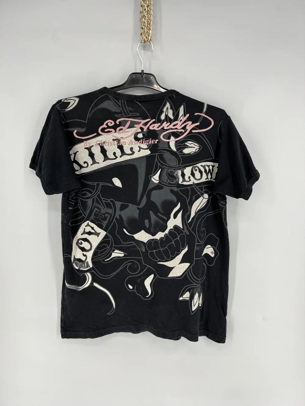 Affliction Vintage Y2K Christian Audigier Women’s Rhinestones T-Shirt Size US L / EU 52-54 / 3 - 7 Thumbnail