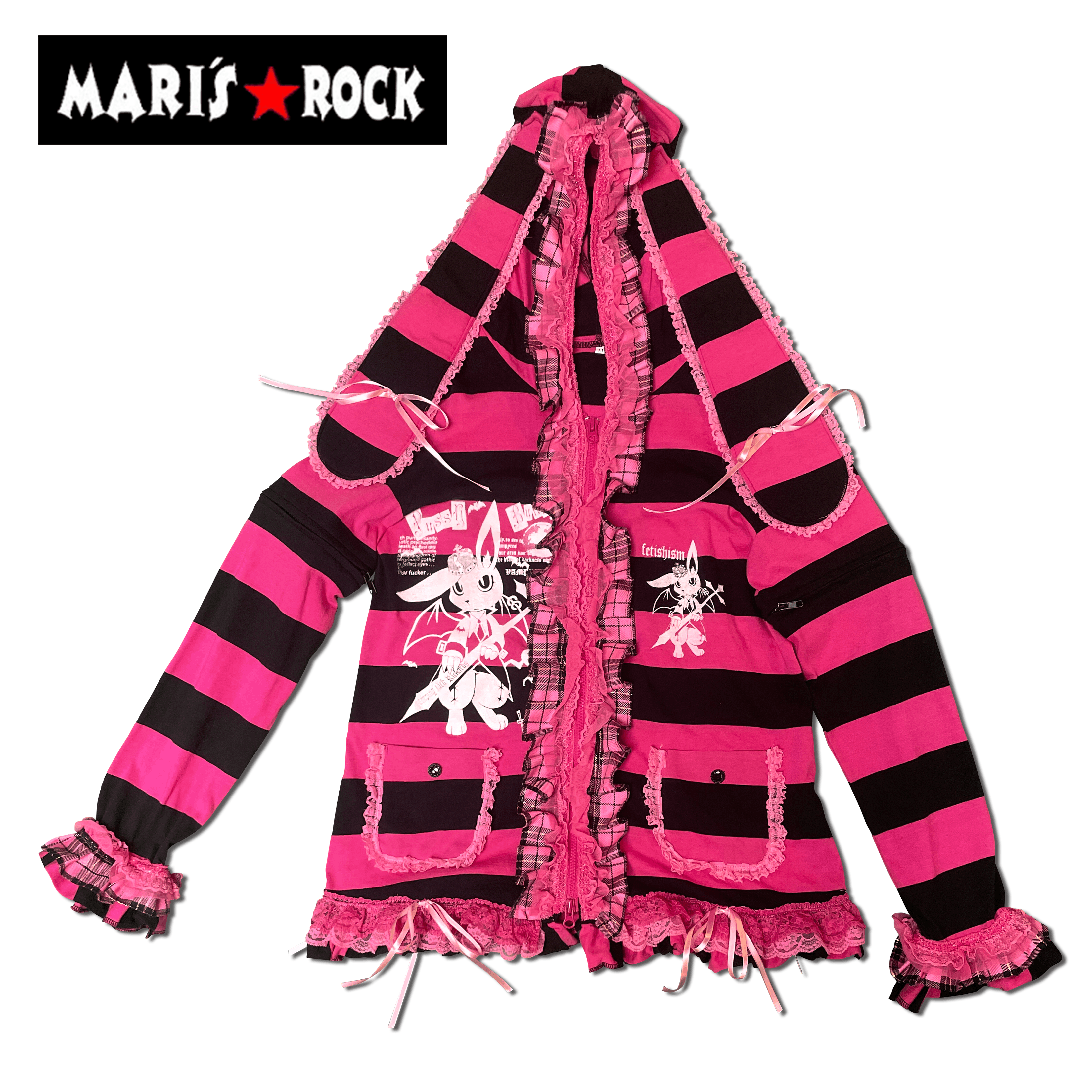 Maris Rock Maris Rock Richards Pink Bunny Ear Hoodie Grailed