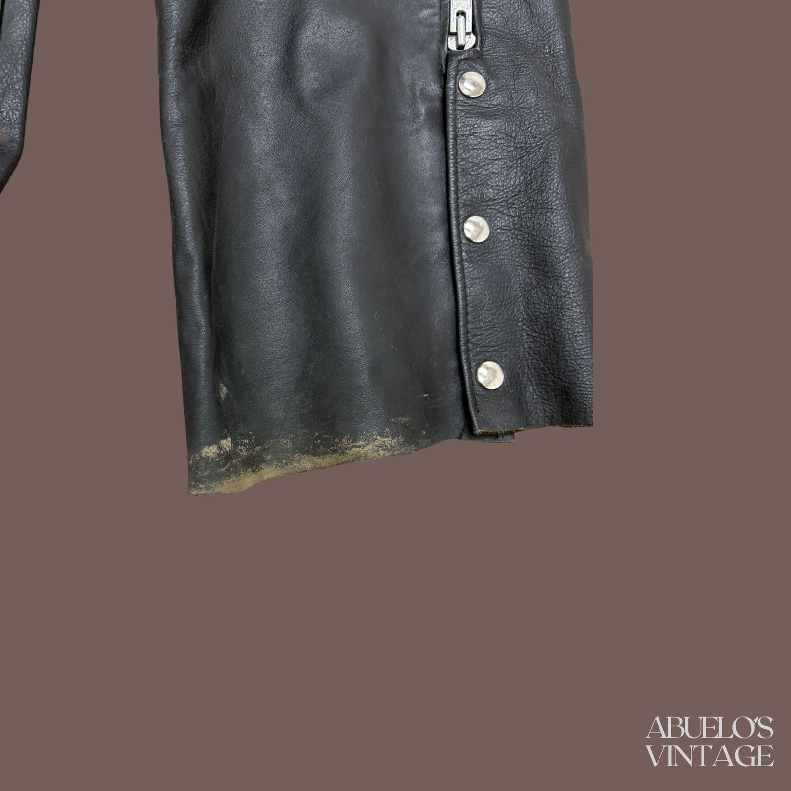 Vintage VTG Leather Chaps | Universal Rider Black | 90s Biker Size 38" / US 16 / IT 52 - 4 Thumbnail