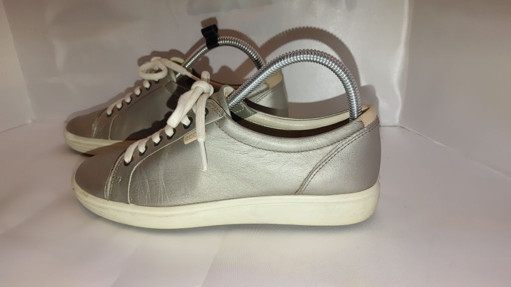 Ecco ECCO Soft 7 Metallic Silver Sneakers Size 39 Size US 8.5 / IT 38.5 - 3 Thumbnail