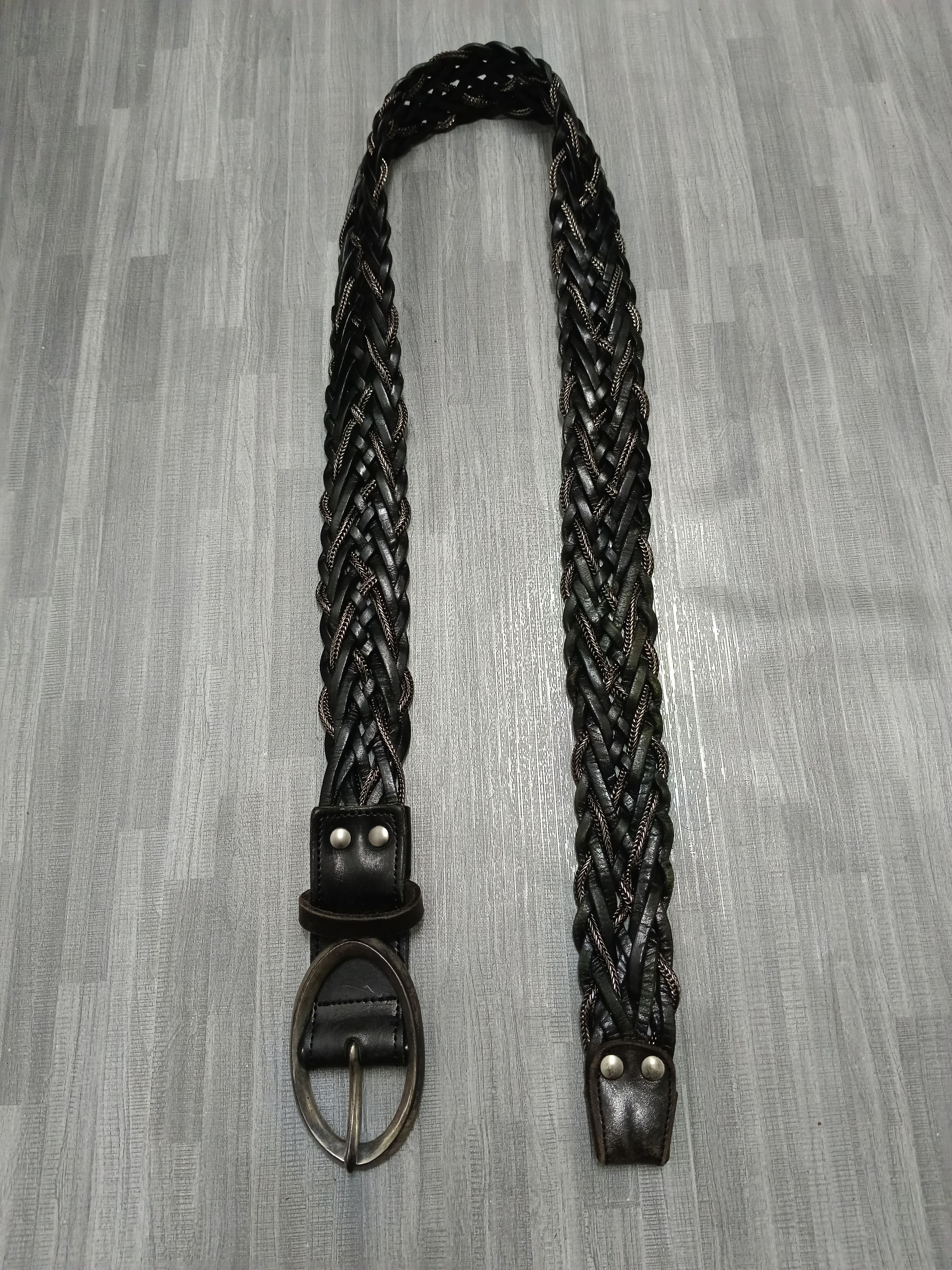 GOSTAR DE FUGA "FUGA Japan Wide Braided Leather Belt" Size ONE SIZE - 3 Thumbnail