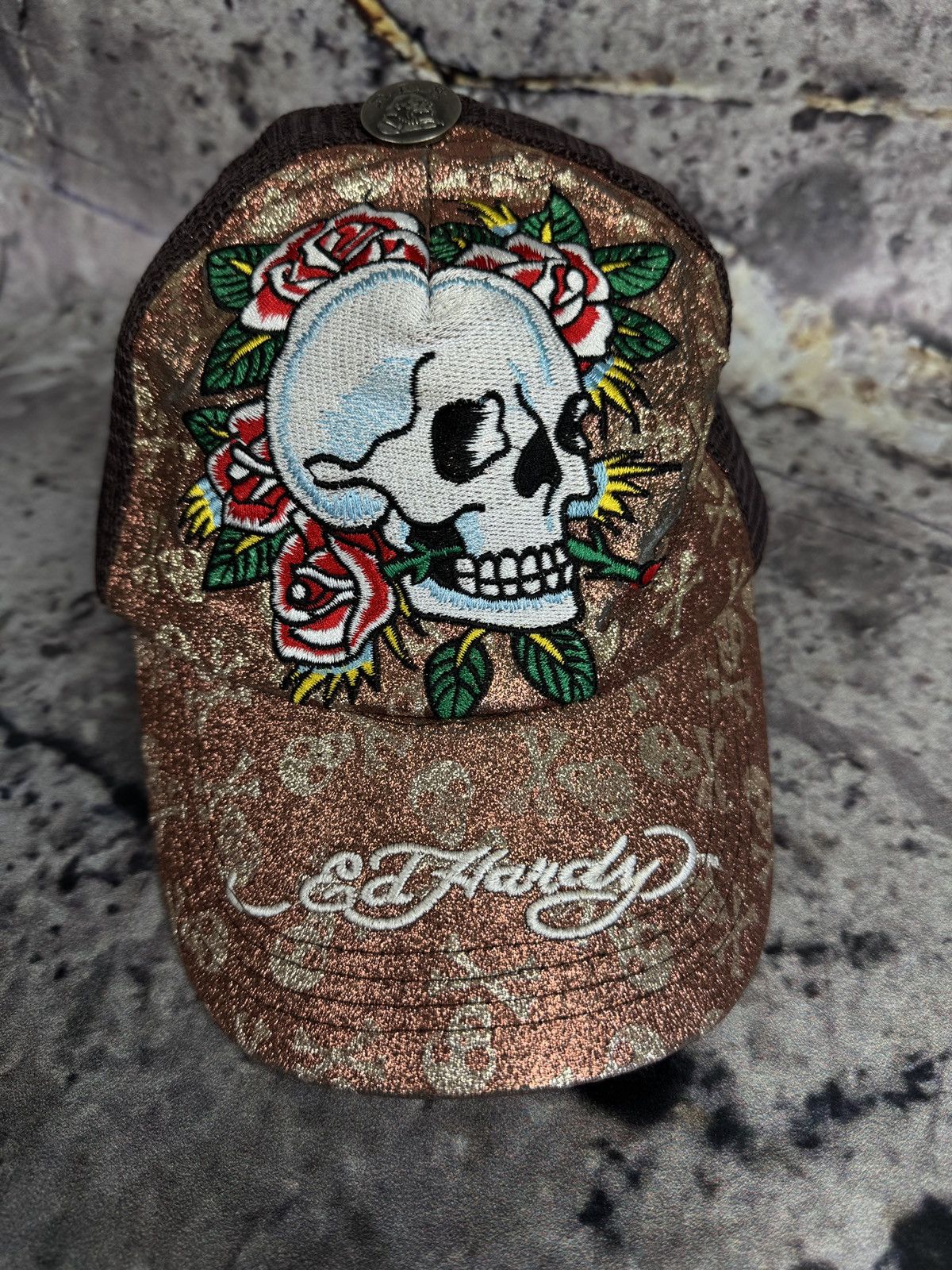 Ed Hardy Ed Hardy “Sugar Skull” Men’s Cap Size ONE SIZE - 2 Thumbnail